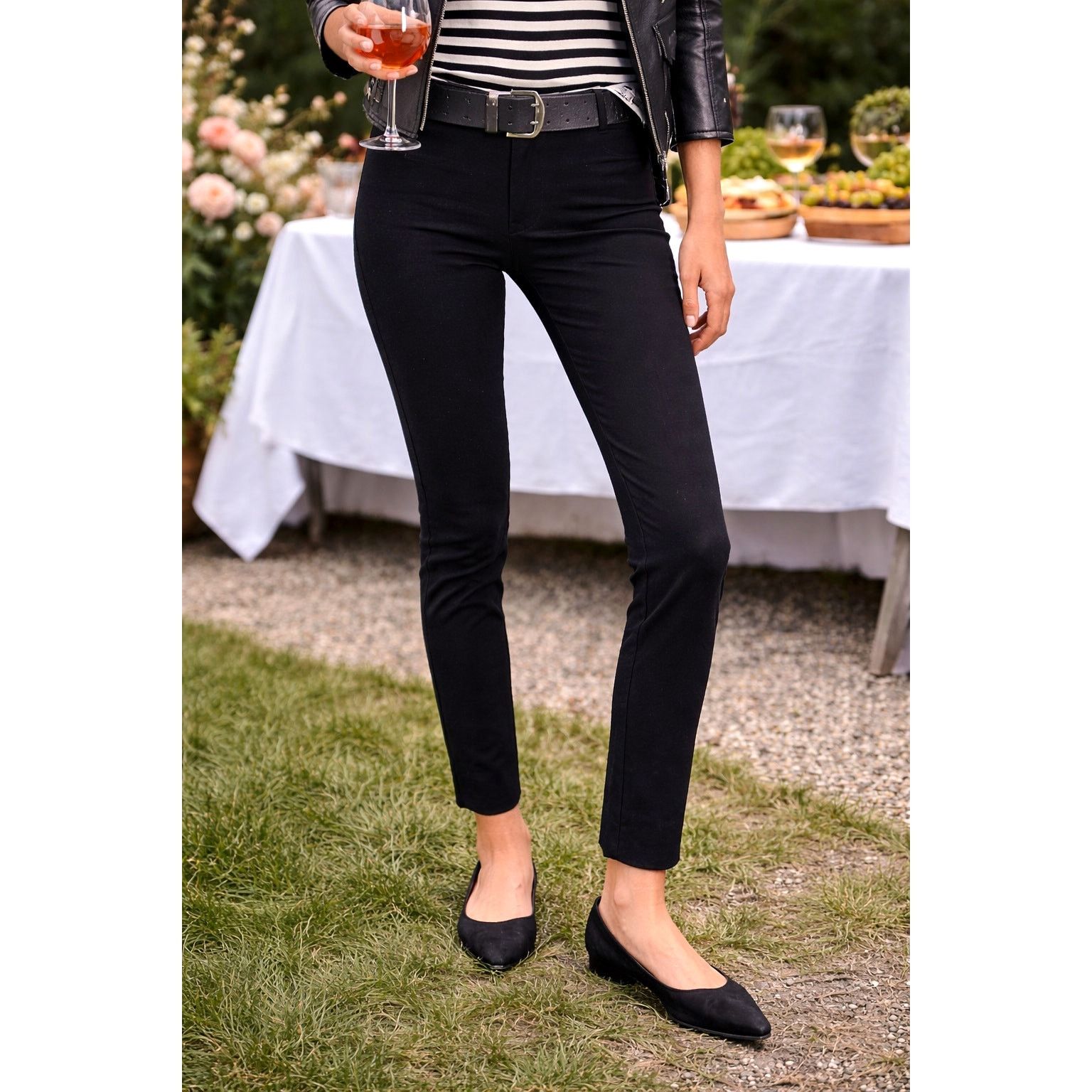 Free People Free People Molly Slim Pants Black size 10 Size 32" / US 10 / IT 46 - 1 Thumbnail