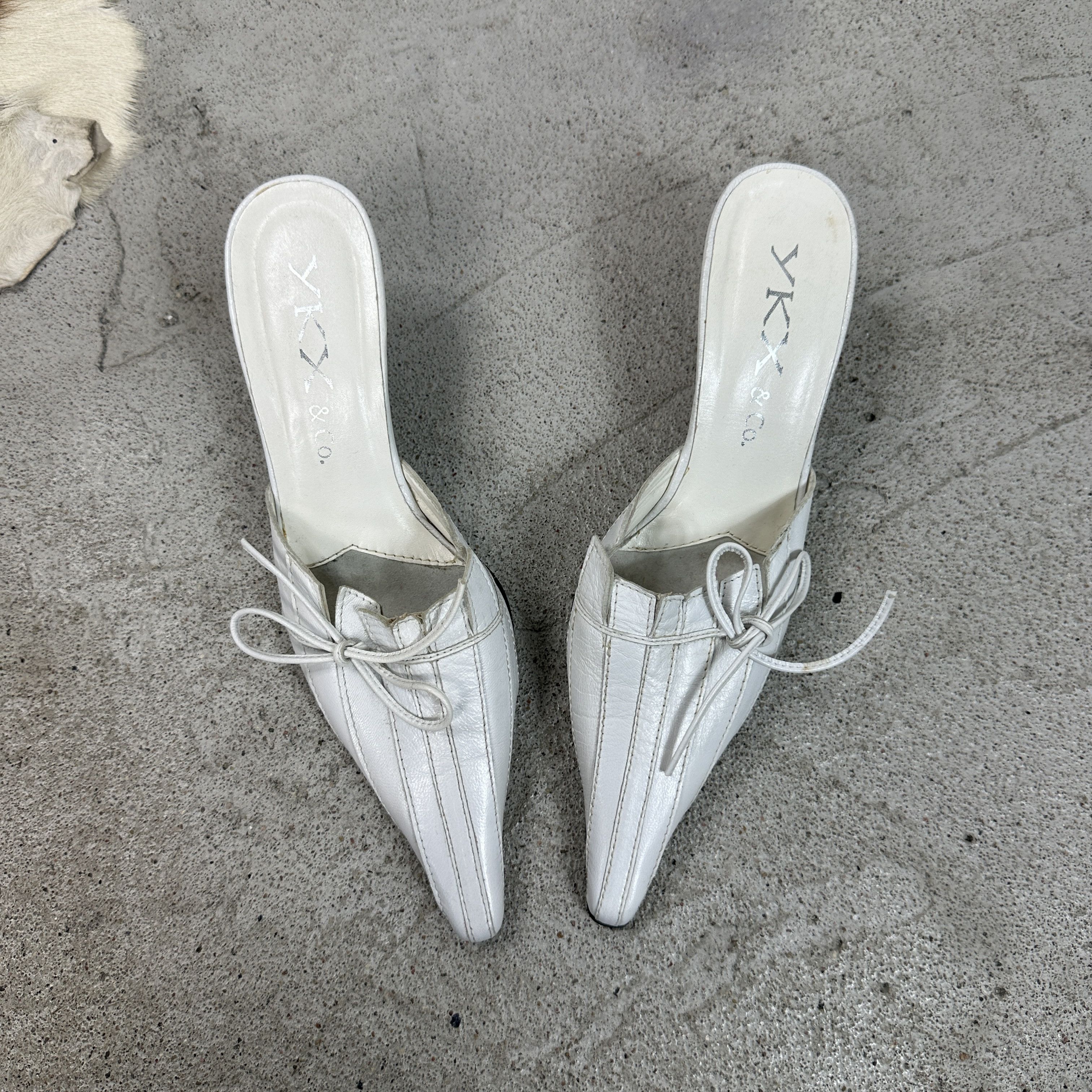 Vintage Vintage Avant Garde Preppy Old Money Leather Mules Heels 00s Size US 5 / IT 35 - 3 Thumbnail