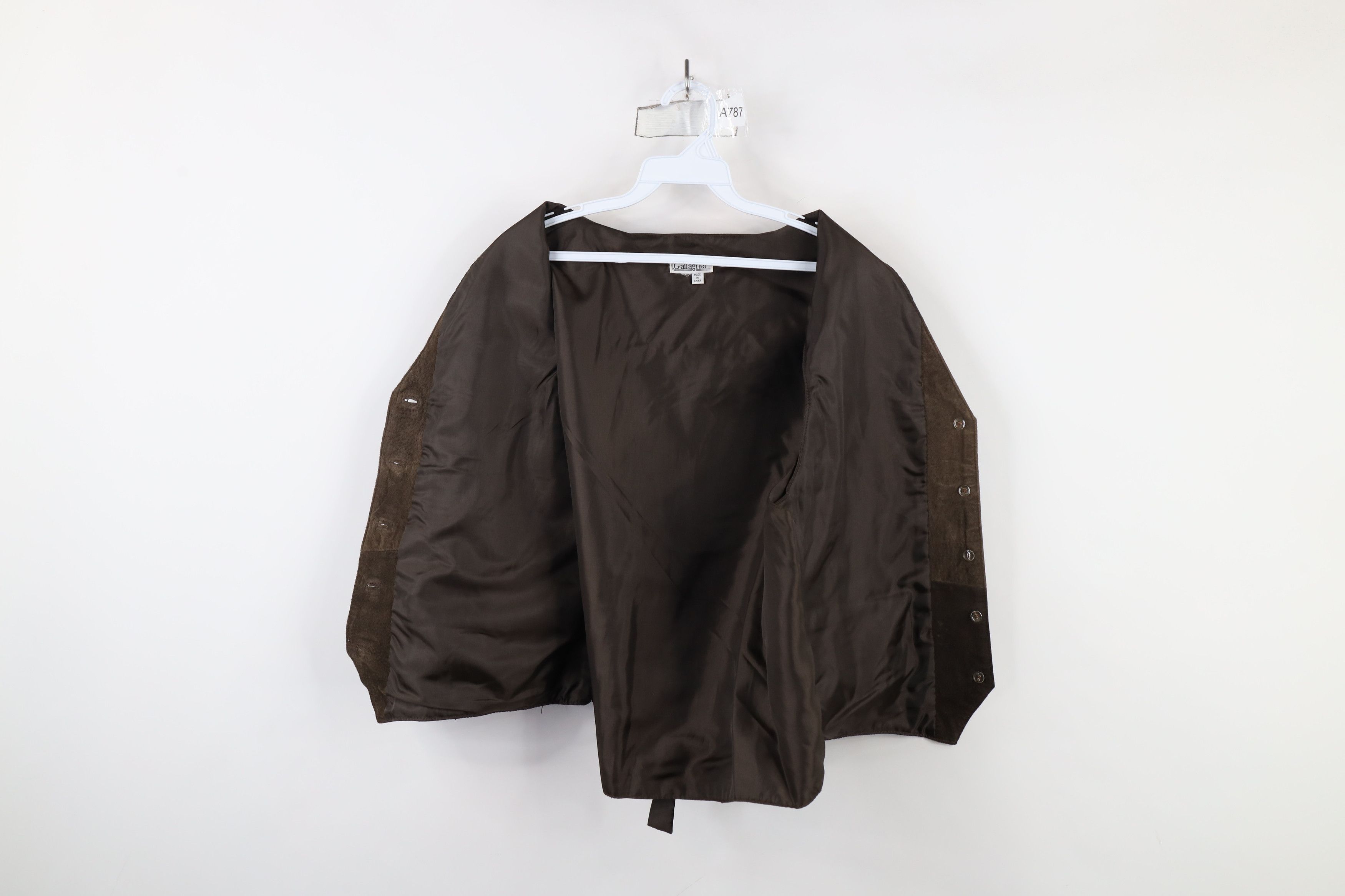 Vintage Vintage 90s Streetwear Suede Leather Tie Back Vest Jacket Size XL / US 12-14 / IT 48-50 - 9 Thumbnail