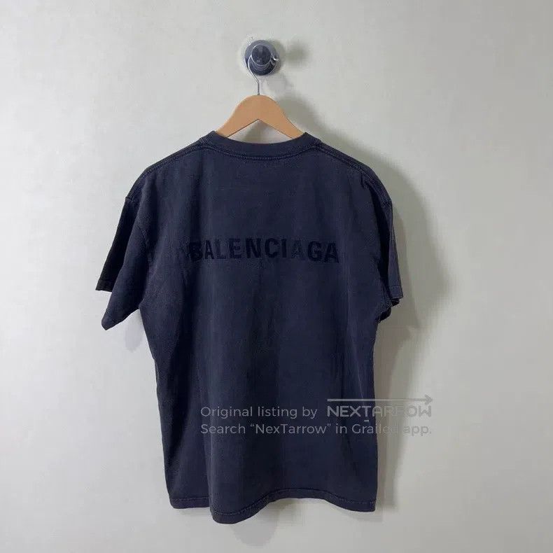 Balenciaga Balenciaga Black Front and Back Embroidered Logo Short Sle Size US S / EU 44-46 / 1 - 3 Thumbnail