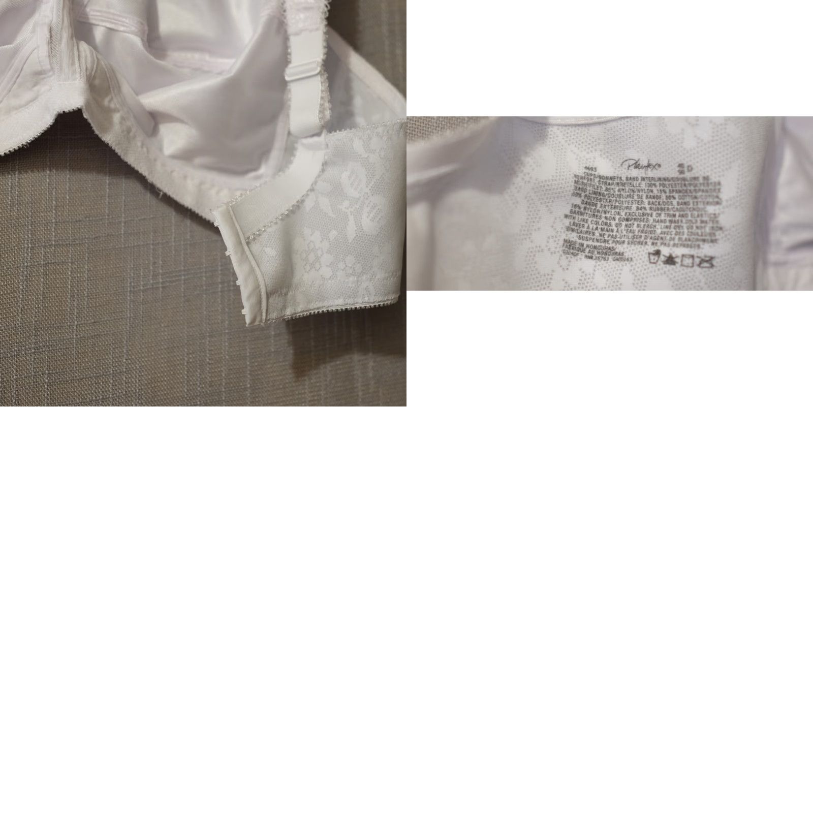 Vintage Playtex Bra Women 18-Hour Wireless Satin White Wide Strap 4693 40D EUC #H89-20 Size ONE SIZE - 8 Thumbnail