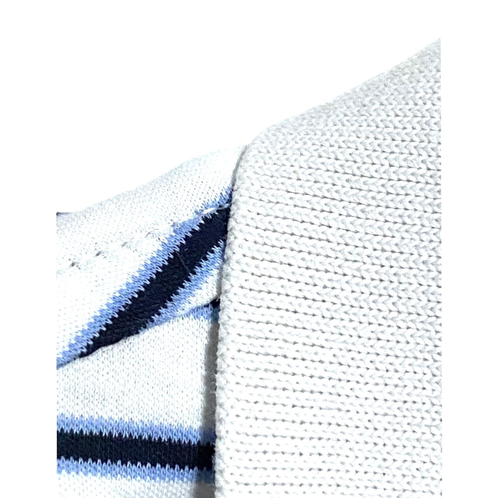 Cremieux Cremieux Polo Shirt White Blue Striped Mens M Preppy Nautical Coastal Shirt Mens M White Blue Striped Polo Shirt Size US M / EU 48-50 / 2 - 4 Thumbnail