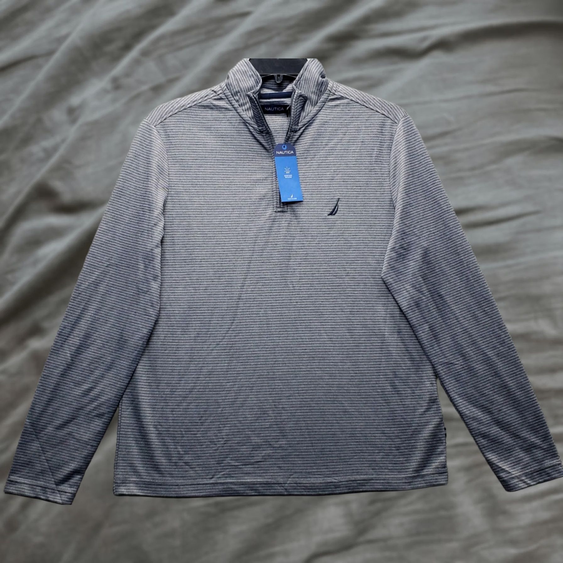 Nautica Nautica Mens 1/4 Zip Pullover Striped Moisture Wicking K58117 M Multicolor Shirt Size US M / EU 48-50 / 2 - 1 Thumbnail