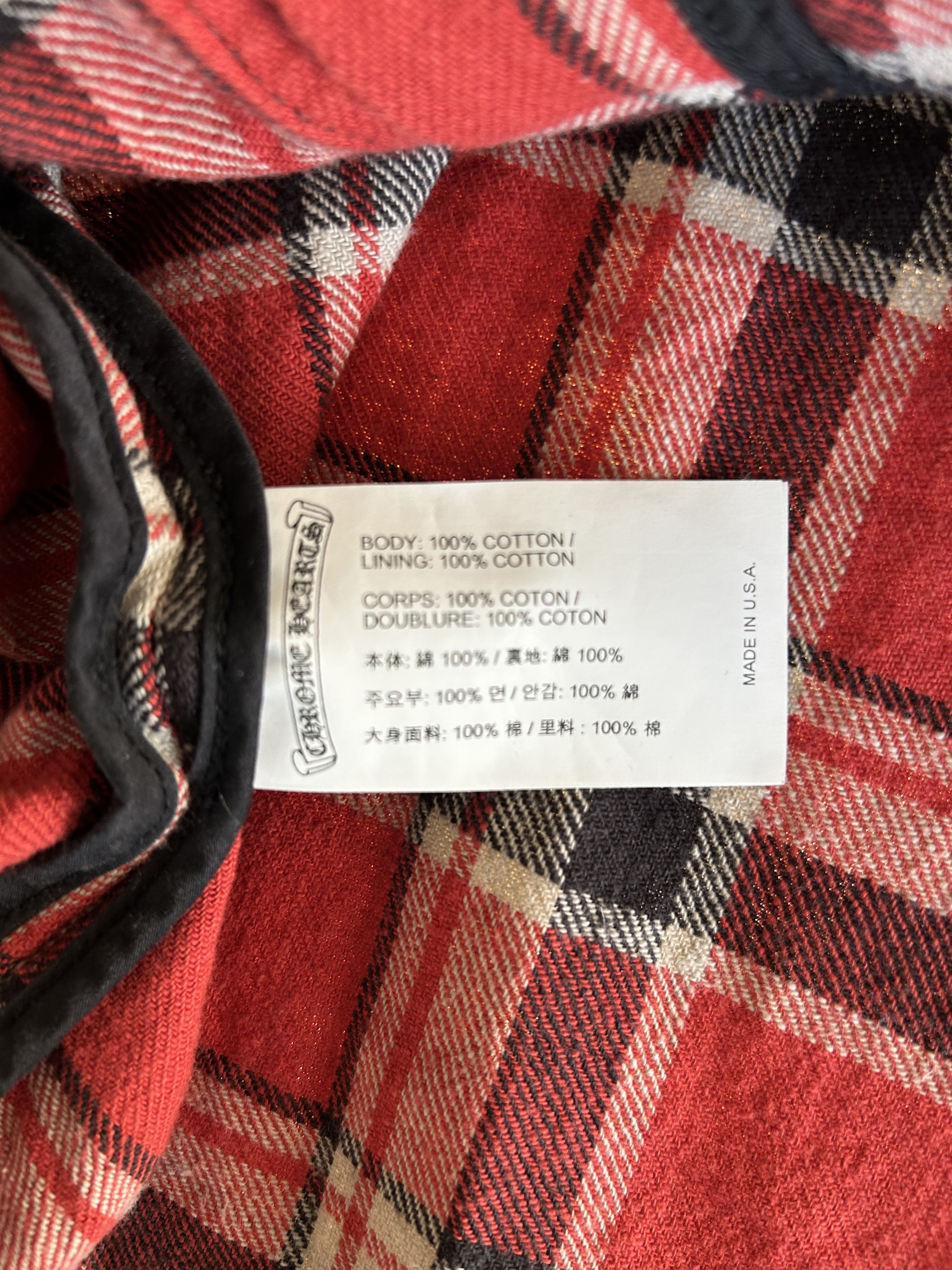 Chrome Hearts Chrome Hearts Red & White Padded Flannel Women's Jacket Size S / US 4 / IT 40 - 4 Thumbnail