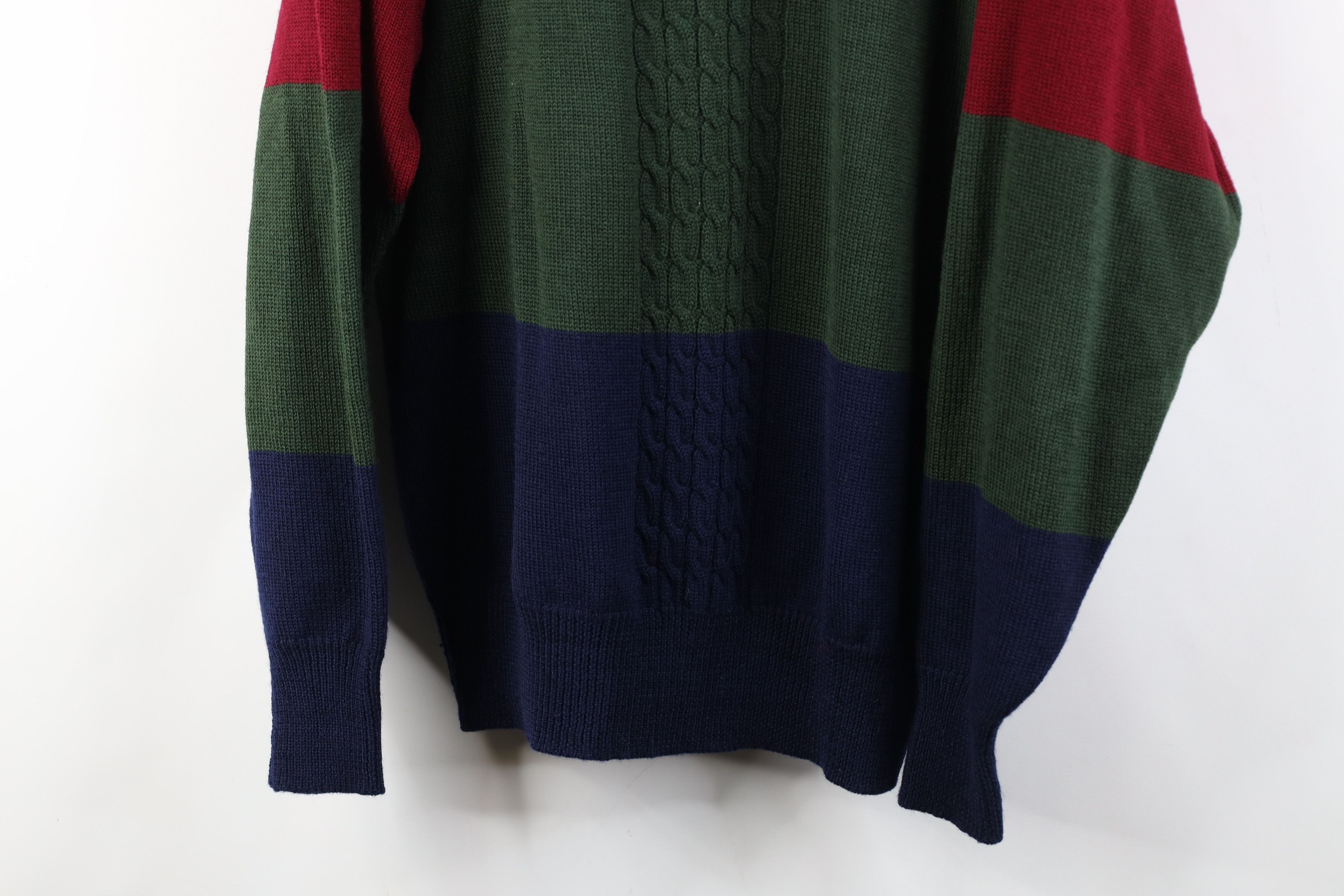 Vintage Vintage 90s Streetwear Wool Cable Knit Crewneck Sweater Size US M / EU 48-50 / 2 - 3 Thumbnail