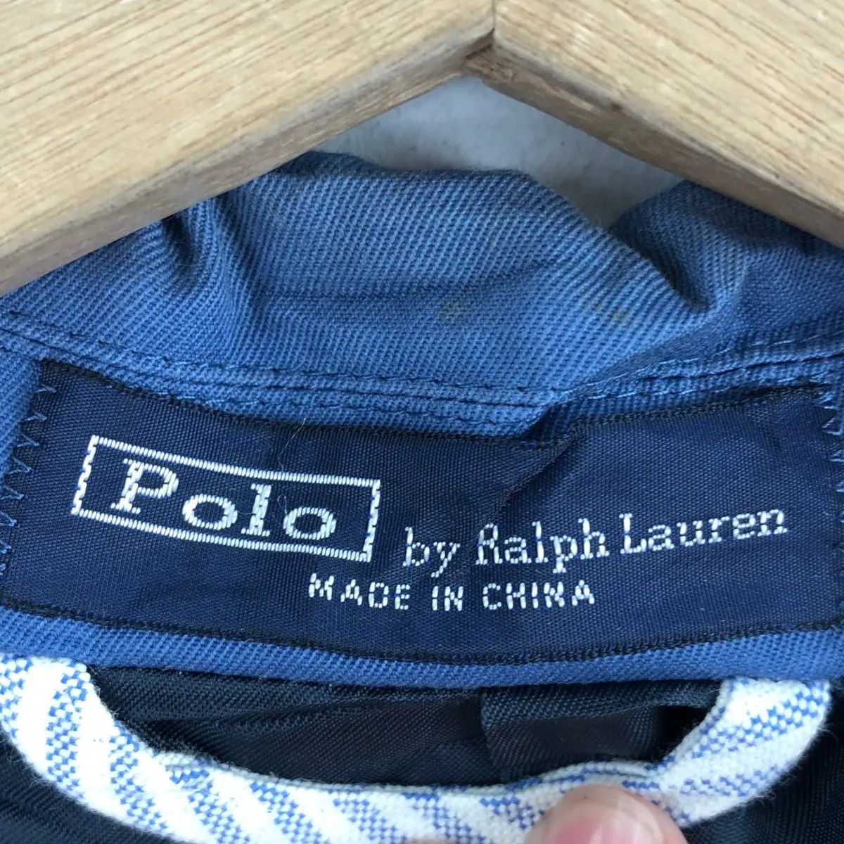 Polo Ralph Lauren Vtg POLO RALPH LAUREN Blue Cotton 3 Button Blazer Sport Size 40R - 7 Thumbnail