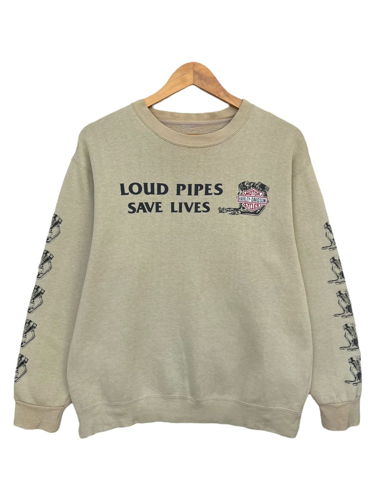 Harley Davidson Y2k Harley Davidson Loud Pipe Save Lives Baggy Sweatshirt Size US S / EU 44-46 / 1 - 2 Thumbnail