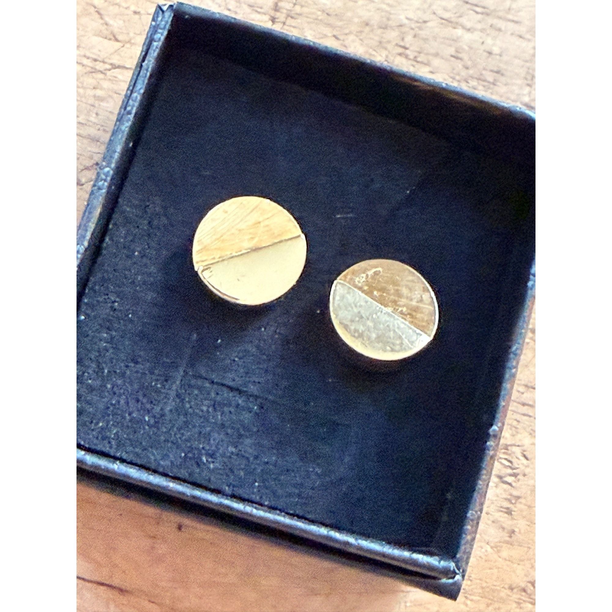 Other Gold & Silver Round Cufflinks With Textured Design In Black Size ONE SIZE - 4 Thumbnail