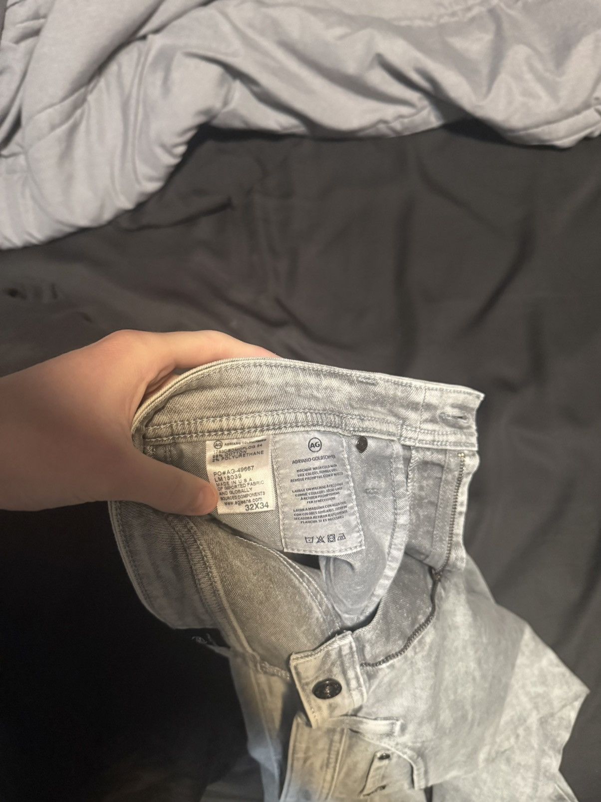 AG Adriano Goldschmied AGJEANS Adriano Goldschmied Men's Gray Acid Wash Jeans Size US 32 / EU 48 - 5 Thumbnail