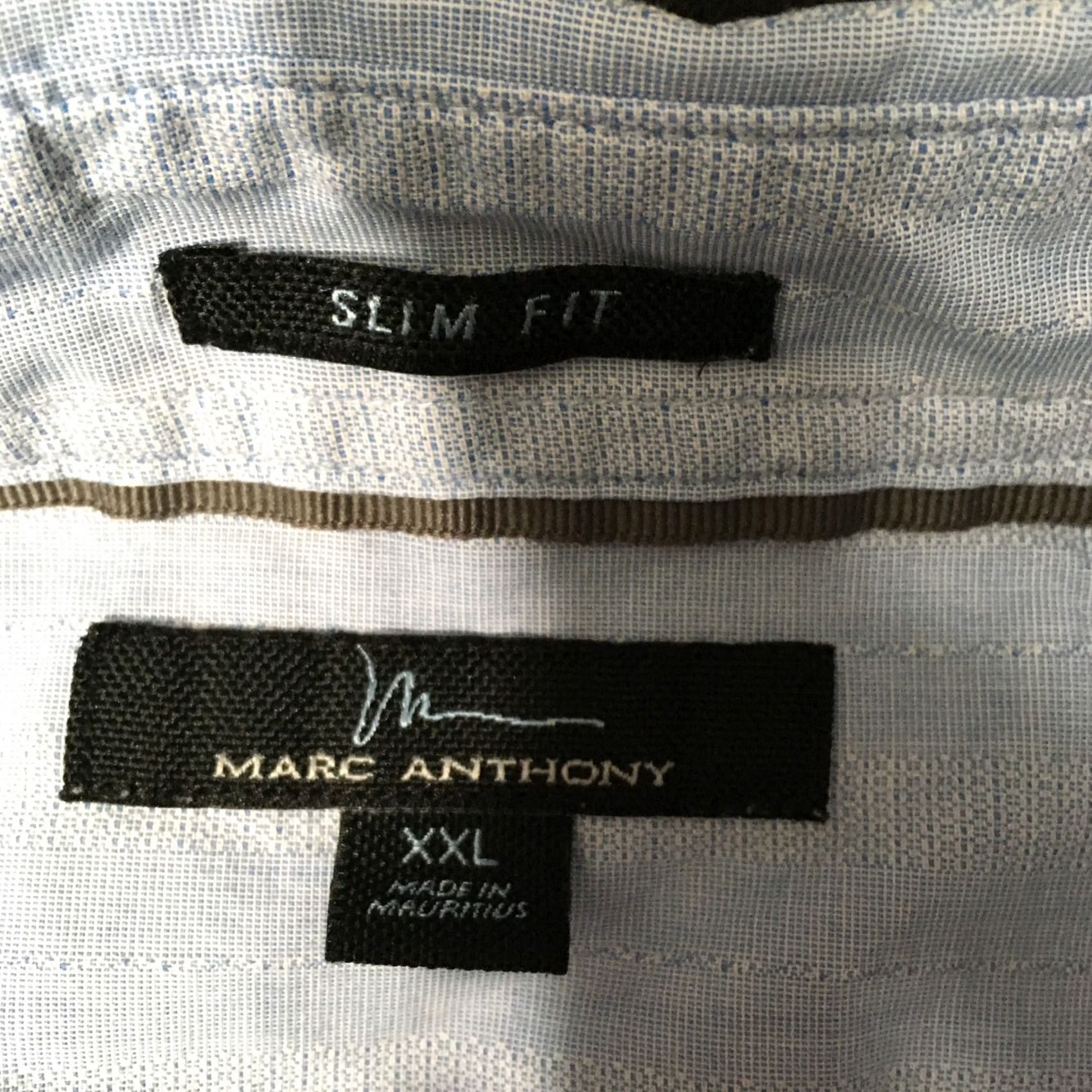 Vintage Marc Anthony Storm Blue Slim Fit Button-Up Shirt XXL light blue Blue Solid Short Sleeve Button-Up Mens Shirt XXL Size US XXL / EU 58 / 5 - 2 Thumbnail