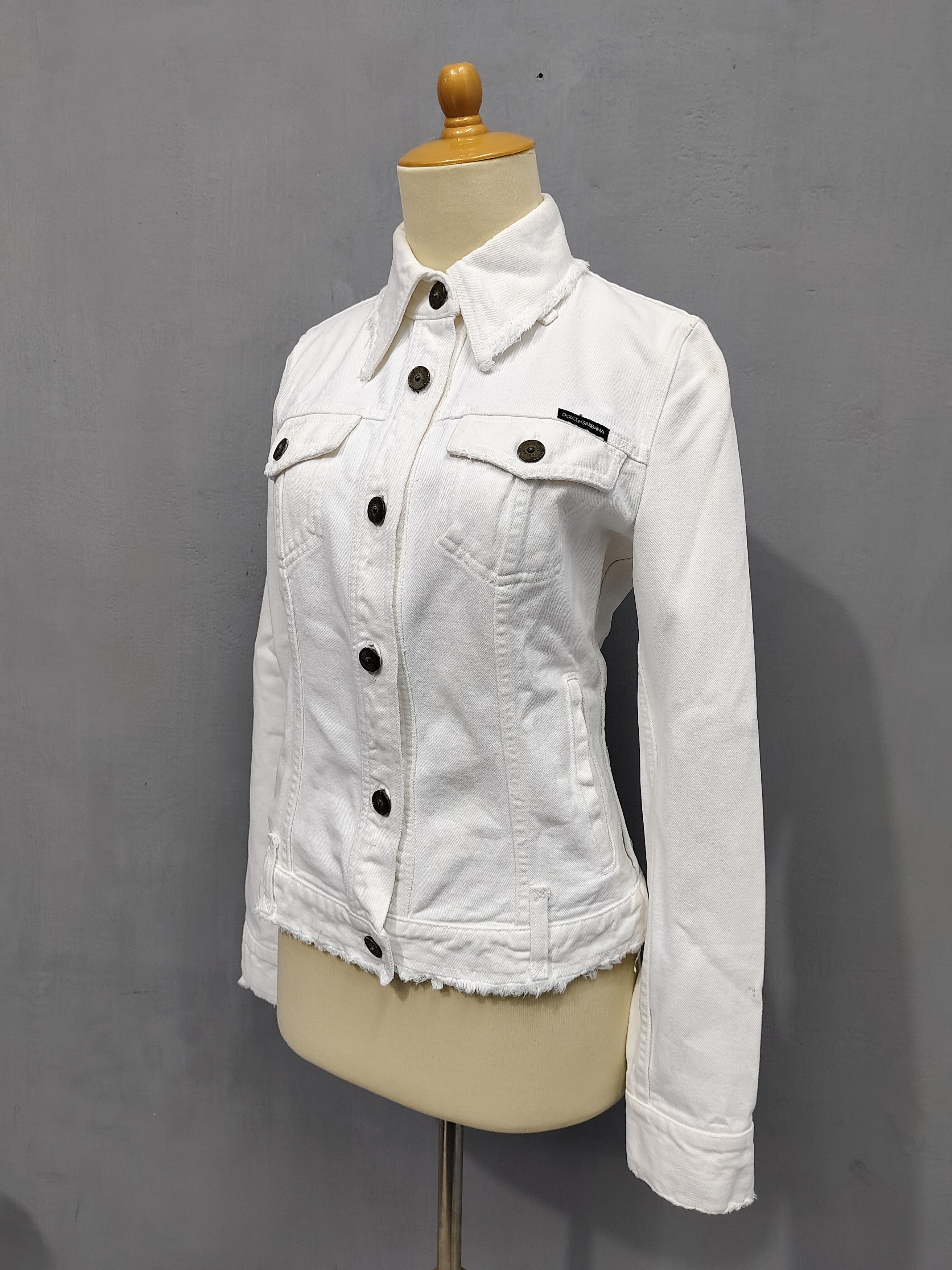 Dolce & Gabbana 00s Dolce Gabbana- Sharp Tailored Minimalist Denim Jacket Size M / US 6-8 / IT 42-44 - 4 Thumbnail