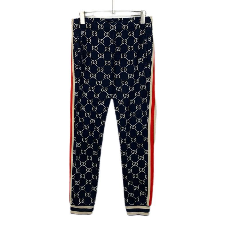 Gucci Gucci Size M Dark blue logo jiccard full-print side stripe Size US 30 / EU 46 - 1 Thumbnail