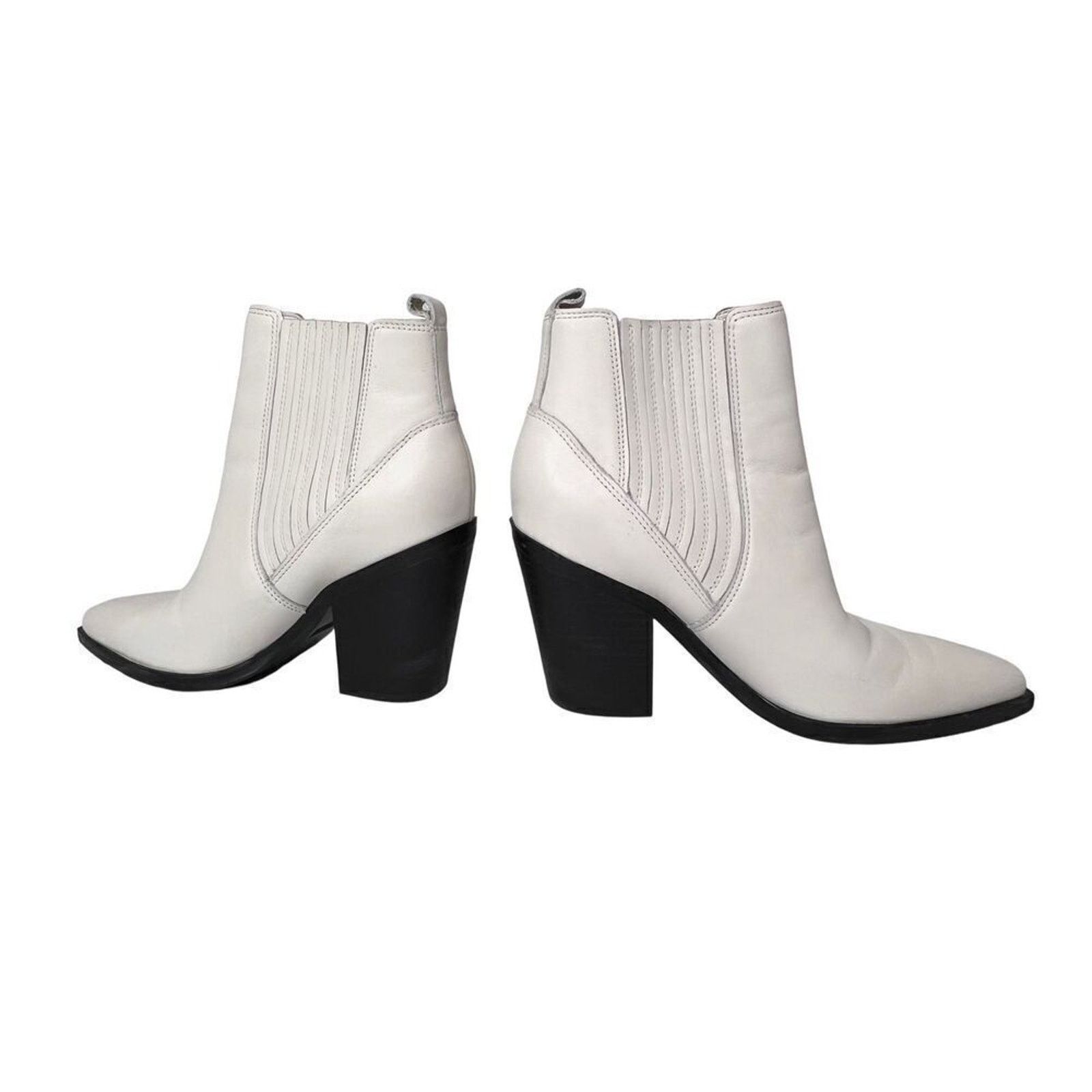 Marc Fisher Marc Fisher Carves Cream Leather Gored Pullon Bootie Boot 6M Size US 6 / IT 36 - 3 Thumbnail