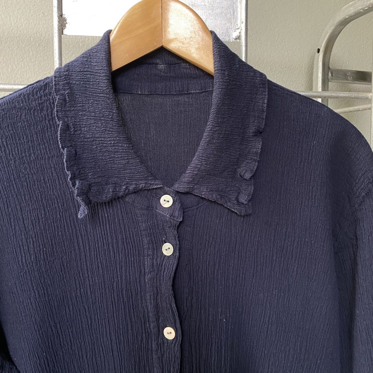Tsumori Chisato Tsumori chisato Dark Blue Stretch Button-Up Shirt Size XS / US 0-2 / IT 36-38 - 3 Thumbnail