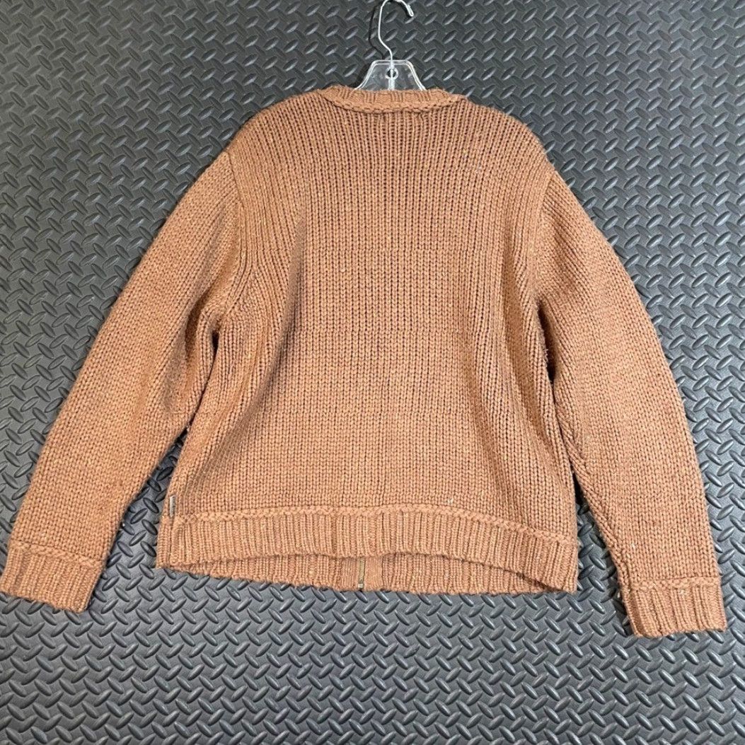 Vintage Woolrich Women's XL Cardigan Full Zip Knit Wool Blend Brown Dark Clove Sweater Size XL / US 12-14 / IT 48-50 - 2 Thumbnail