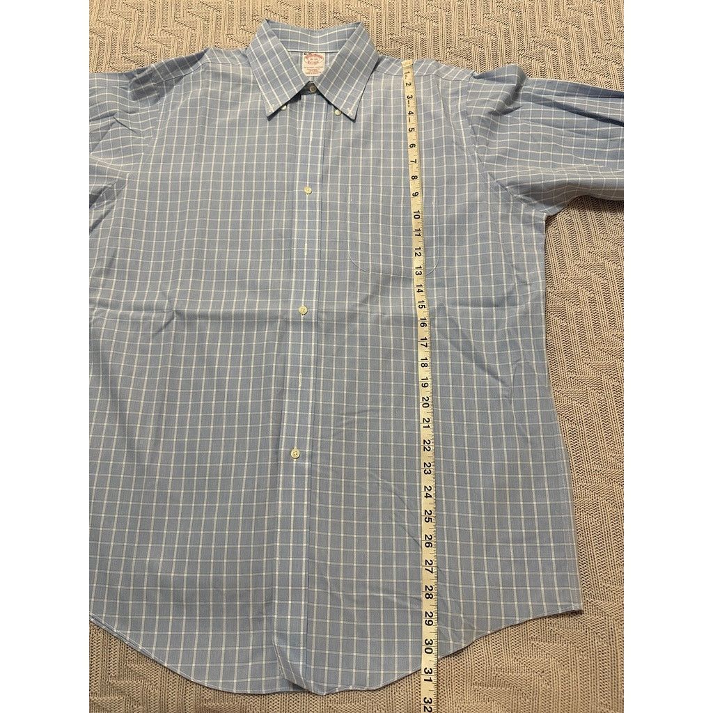 Brooks Brothers Brooks Brothers blue plaid traditional fit button down Size US L / EU 52-54 / 3 - 6 Thumbnail