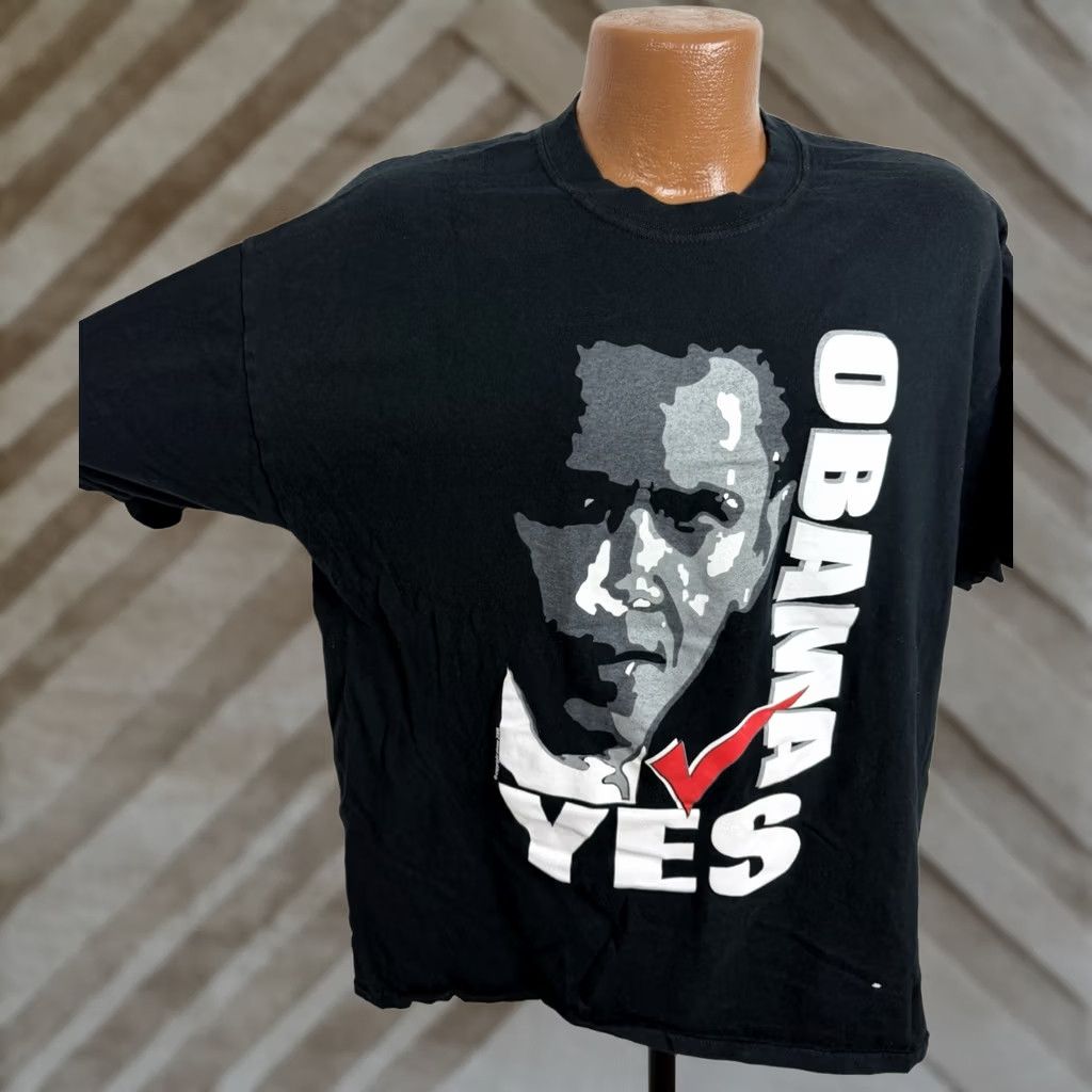Jerzees VINTAGE Obama Shirt Mens XL 2008 Presidential Election Tee Black Y2K Size US XL / EU 56 / 4 - 1 Thumbnail