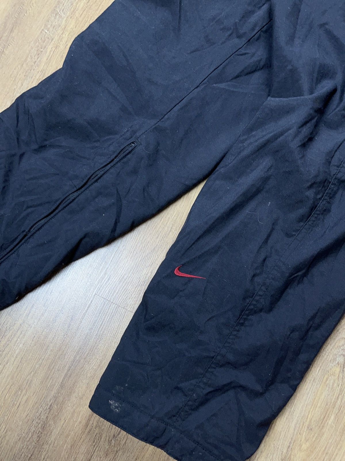 Nike × Vintage ➕90s Nike small swoosh shell sweatpants streetwear hype Size US 32 / EU 48 - 4 Thumbnail
