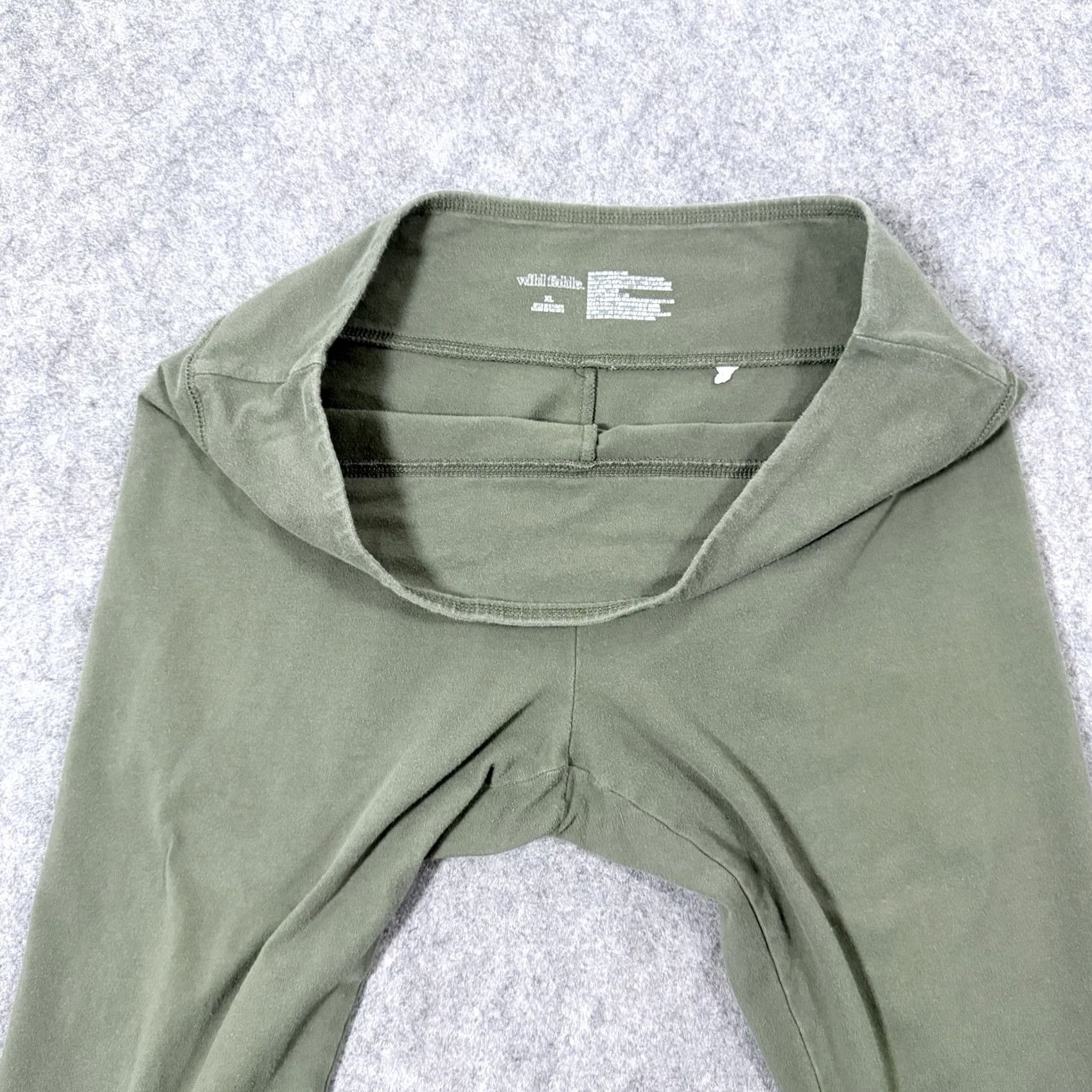 Vintage Wild Fable Leggings Women's XL Activewear Olive Green 36x27.5 Inseam 27.5" High Rise Solid Cotton Spandex Athleisure Modern 90s USA Womens Size 40" / US 18 - 3 Thumbnail