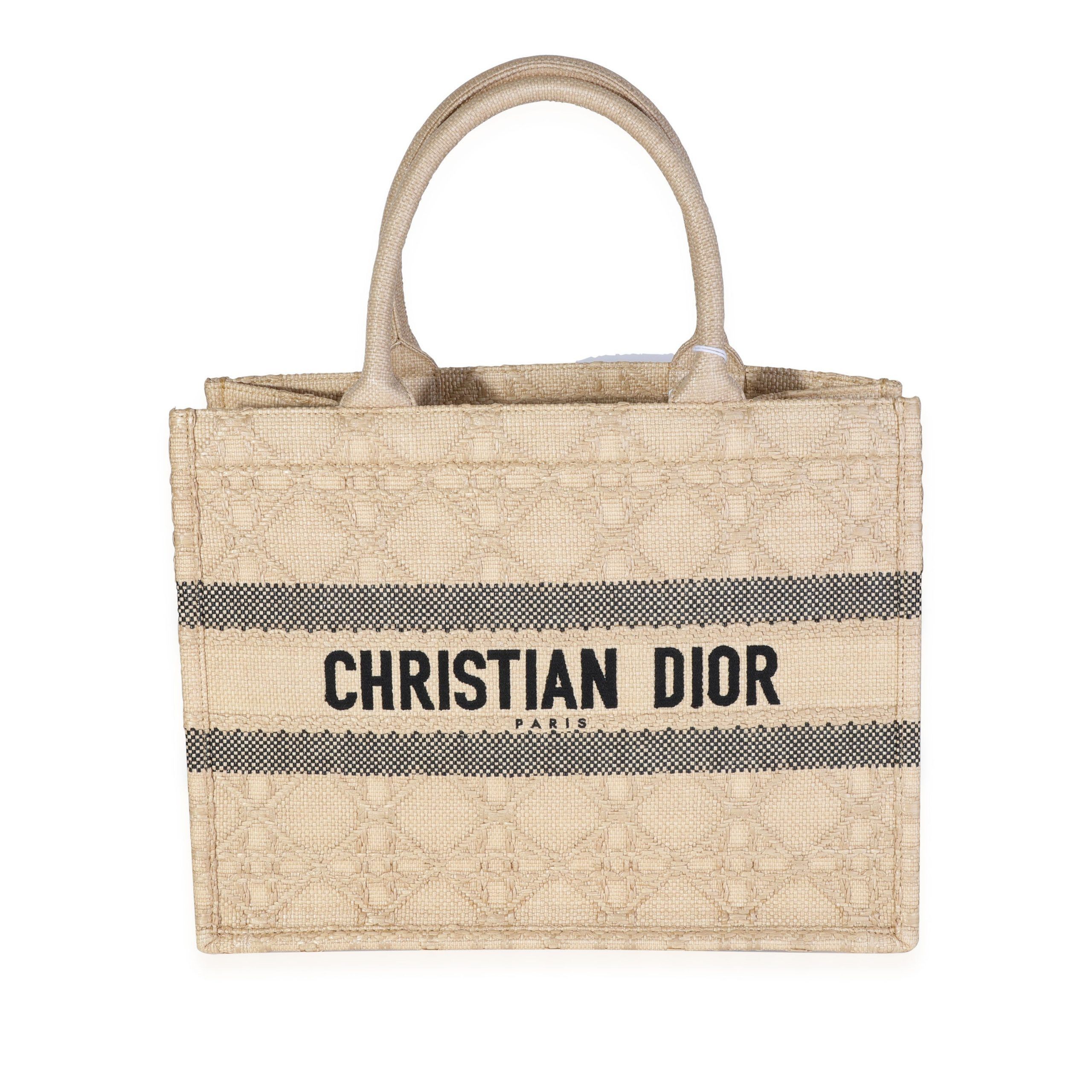 image of Dior Natural Raffia Medium Book Tote in Brown, Women's