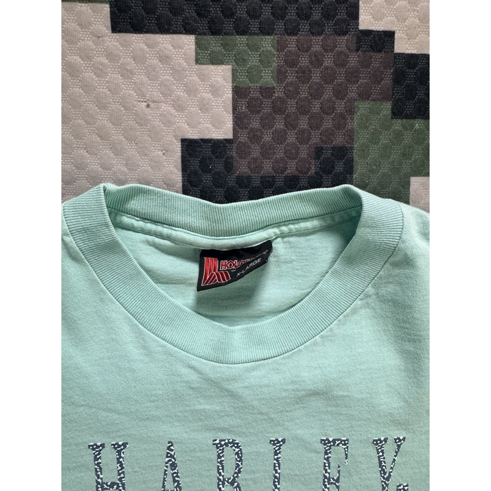 Harley Davidson Vintage 1993 Harley Davidson XL Holoubek USA Mint Green Size XL / US 12-14 / IT 48-50 - 3 Thumbnail