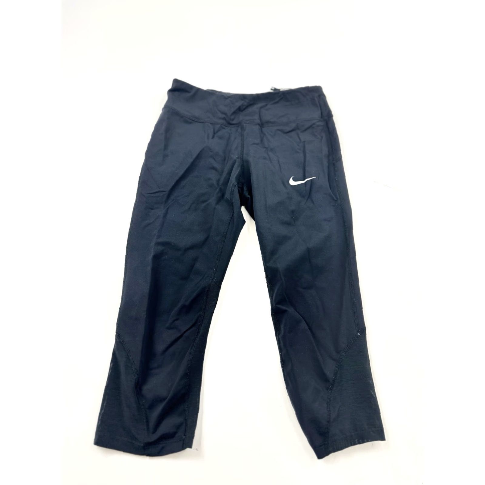 Nike Nike Leggings Women M Black Cropped Dri-FIT Activewear Compression Running Yoga Size 32" / US 10 / IT 46 - 2 Thumbnail