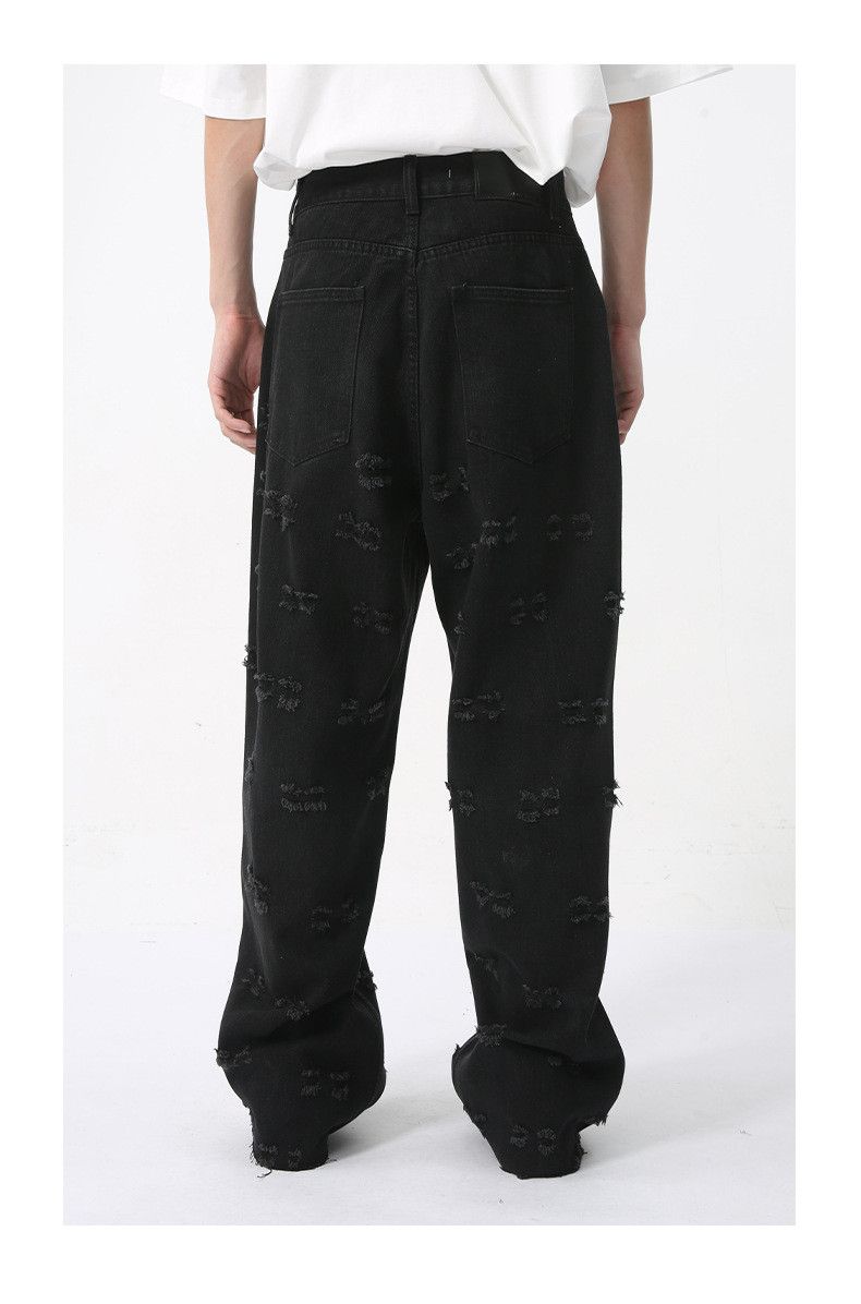 Japanese Brand Men's American-style ripped jacquard vintage jeans Size US 32 / EU 48 - 5 Thumbnail