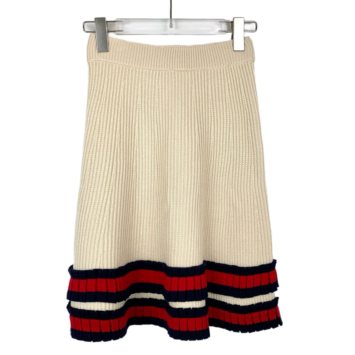Gucci Gucci Beige Striped Wool Knit Skirt (Size S) Size 30" / US 8 / IT 44 - 8 Thumbnail