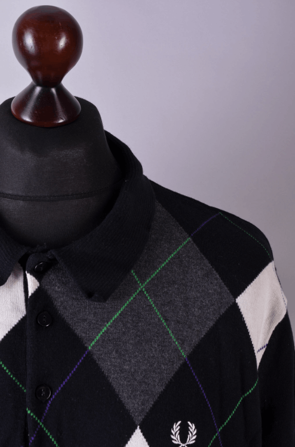 Fred Perry Fred Perry Argyle Knit Polo Shirt Size L Size US L / EU 52-54 / 3 - 2 Thumbnail