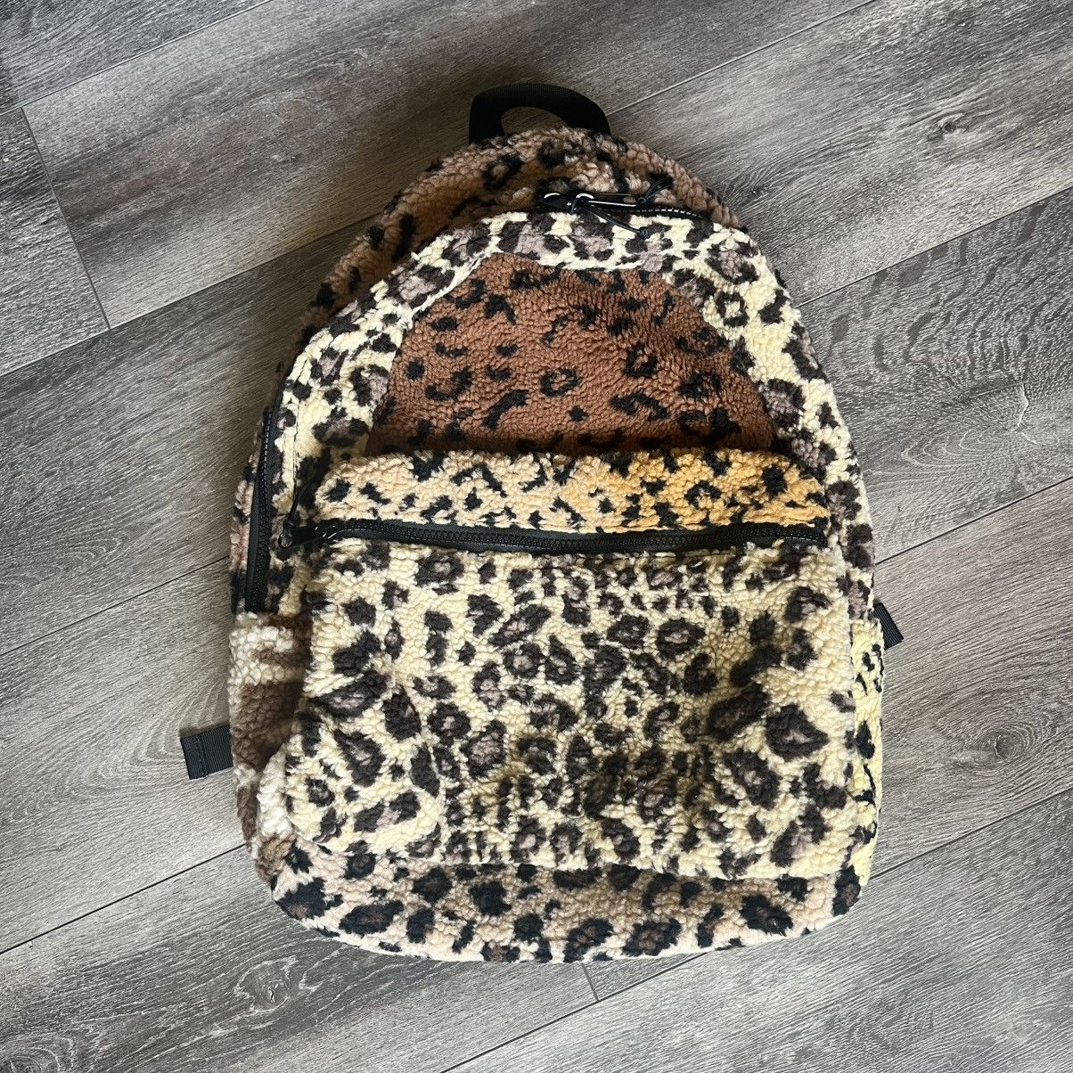Imran Potato Cheetah Leopard Print Fleece Backpack Bag
