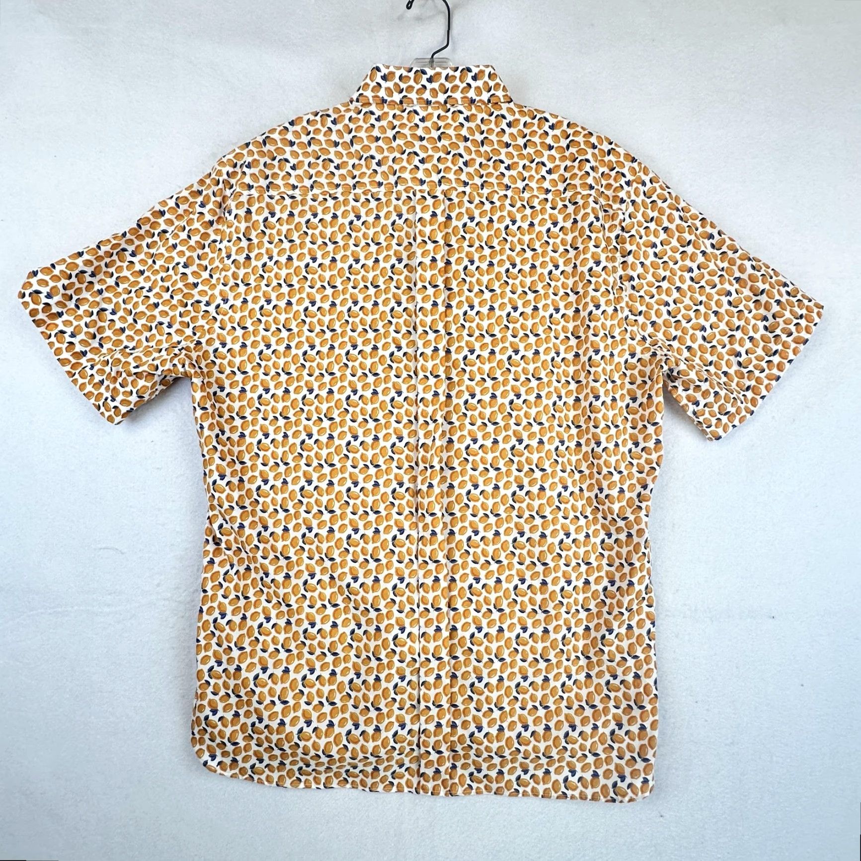 Pronto Uomo Pronto Uomo Shirt Mens XL White Yellow Lemon Print Short Sleeve Button Up Cotton Size US XL / EU 56 / 4 - 6 Thumbnail