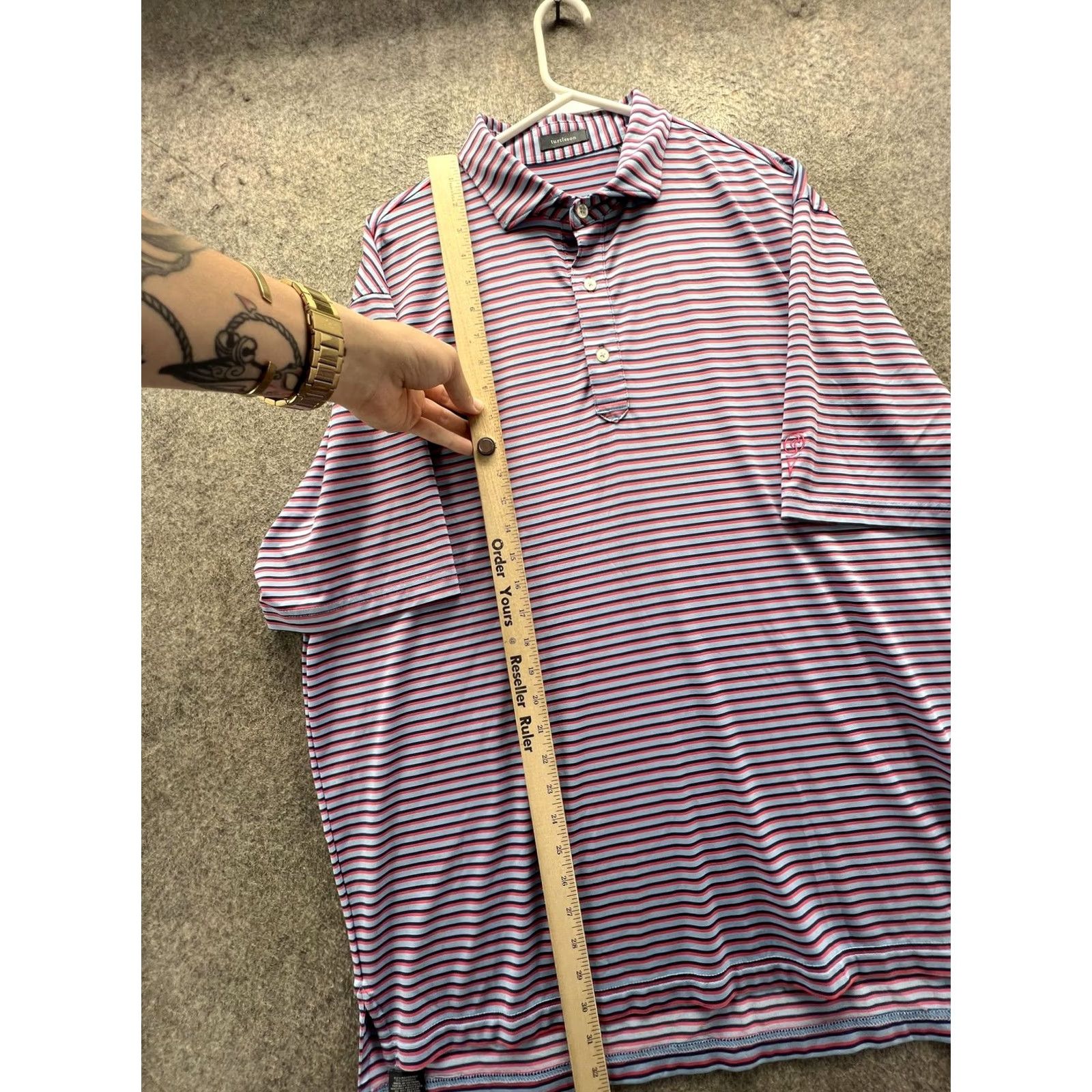 Vintage Turtleson Polo Shirt Mens XL Blue Stripe Golf Lightweight Short Sleeve Casual Size US XL / EU 56 / 4 - 4 Thumbnail