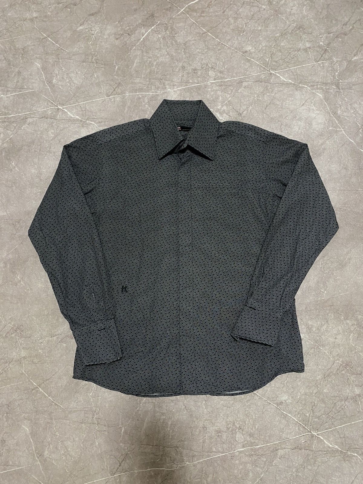 Karl Lagerfeld Karl Lagerfeld Multi Logo All Over Print Shirt Button Up Size US XL / EU 56 / 4 - 2 Thumbnail