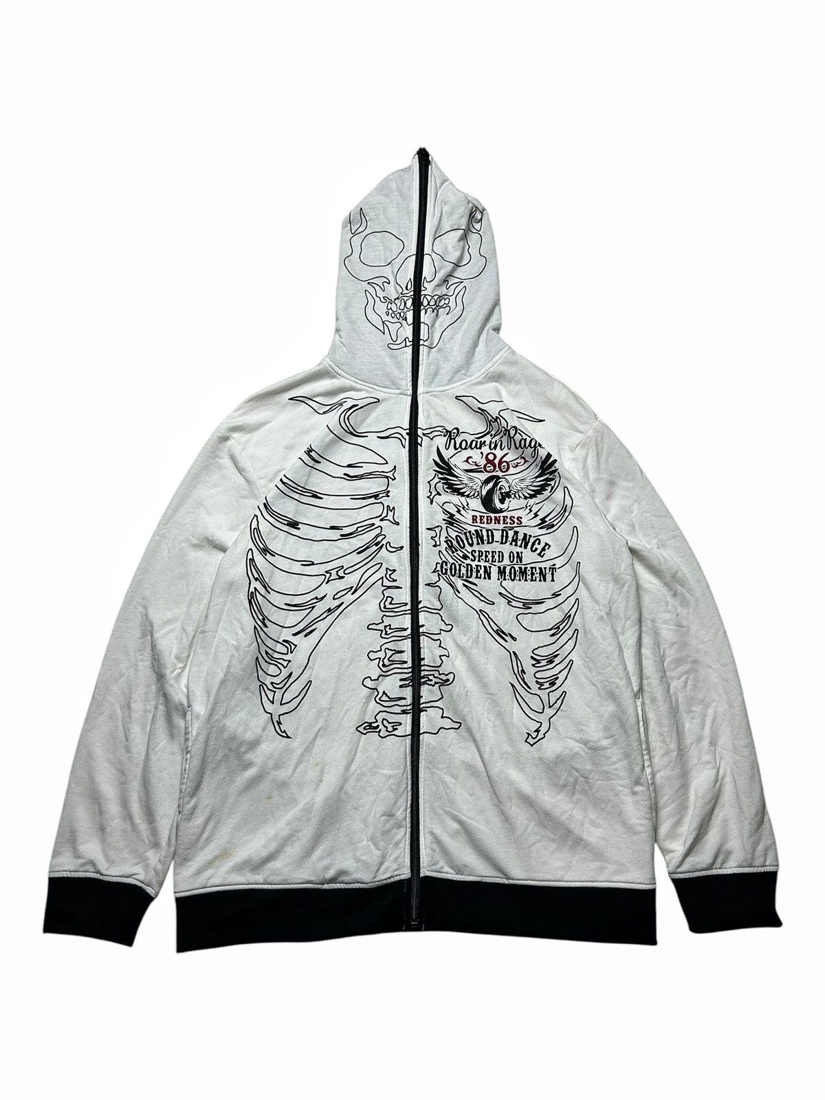 Japanese Brand Skull Skeleton Hoodies Sweathirt Roarin Rage 86 Redness Size US L / EU 52-54 / 3 - 1 Thumbnail