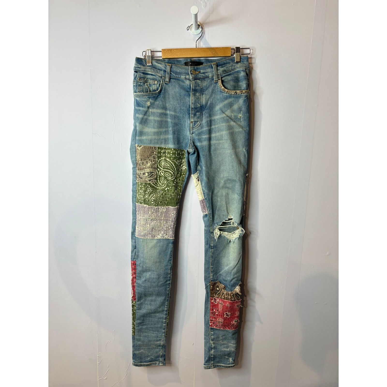 Amiri Amiri Multi Patch Jeans Used 33 Size US 33 - 2 Thumbnail