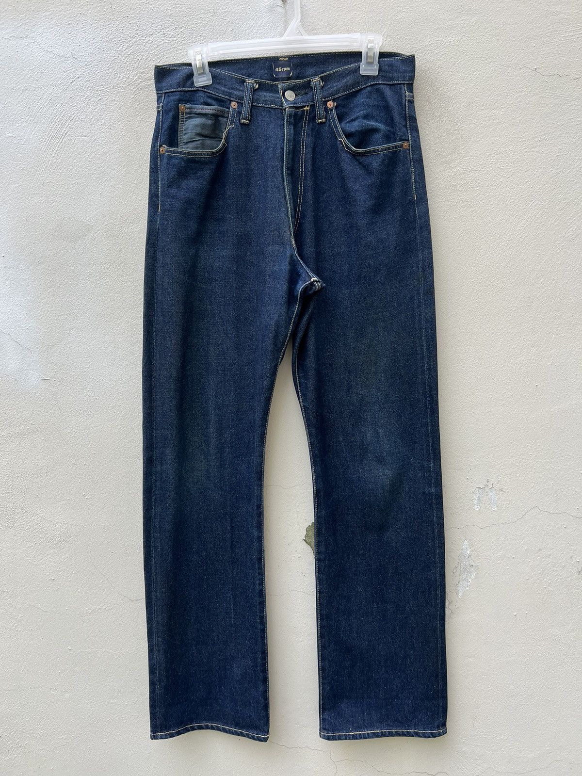 45rpm Vintage 90s 45rpm Japan Mud Denim Straight Leg Jeans Size US 32 / EU 48 - 6 Thumbnail