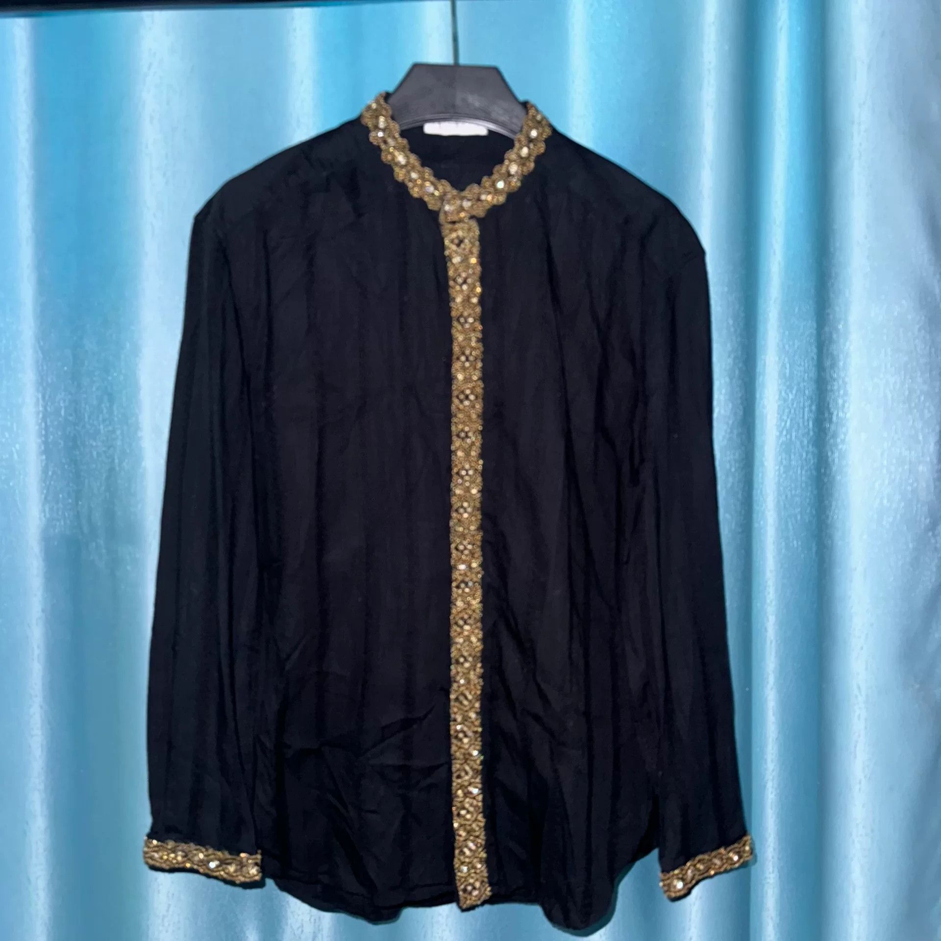 Saint Laurent Paris Saint Laurent SLP 19SS Runway Diamond Bead Shirt Size S / US 4 / IT 40 - 1 Thumbnail