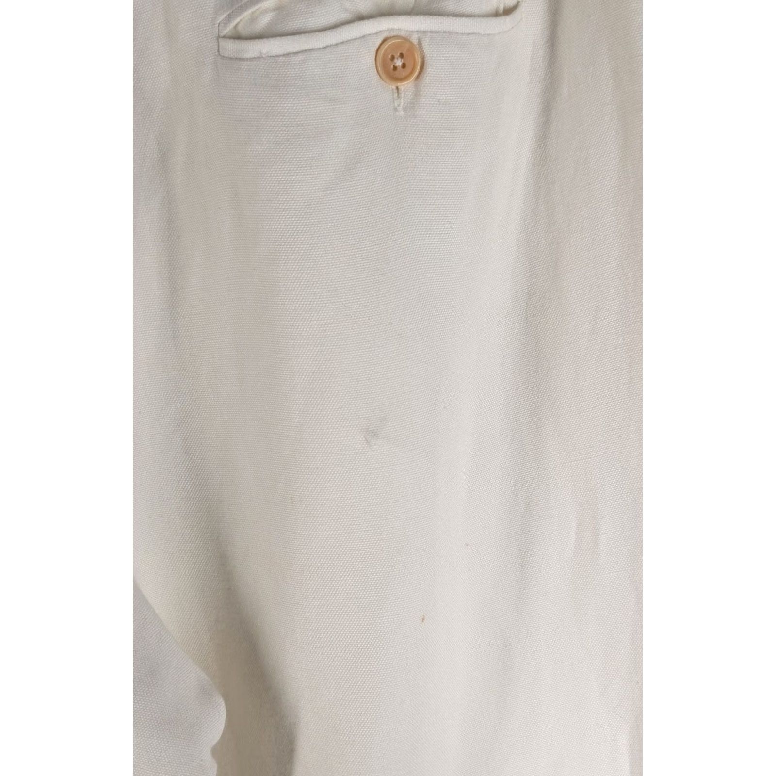 Ralph Lauren VINTAGE Ralph Lauren Collection Classics USA Linen Pants Ivory Wide-Leg 12 Vintage 90s Womens Size 34" / US 12 / IT 48 - 4 Thumbnail