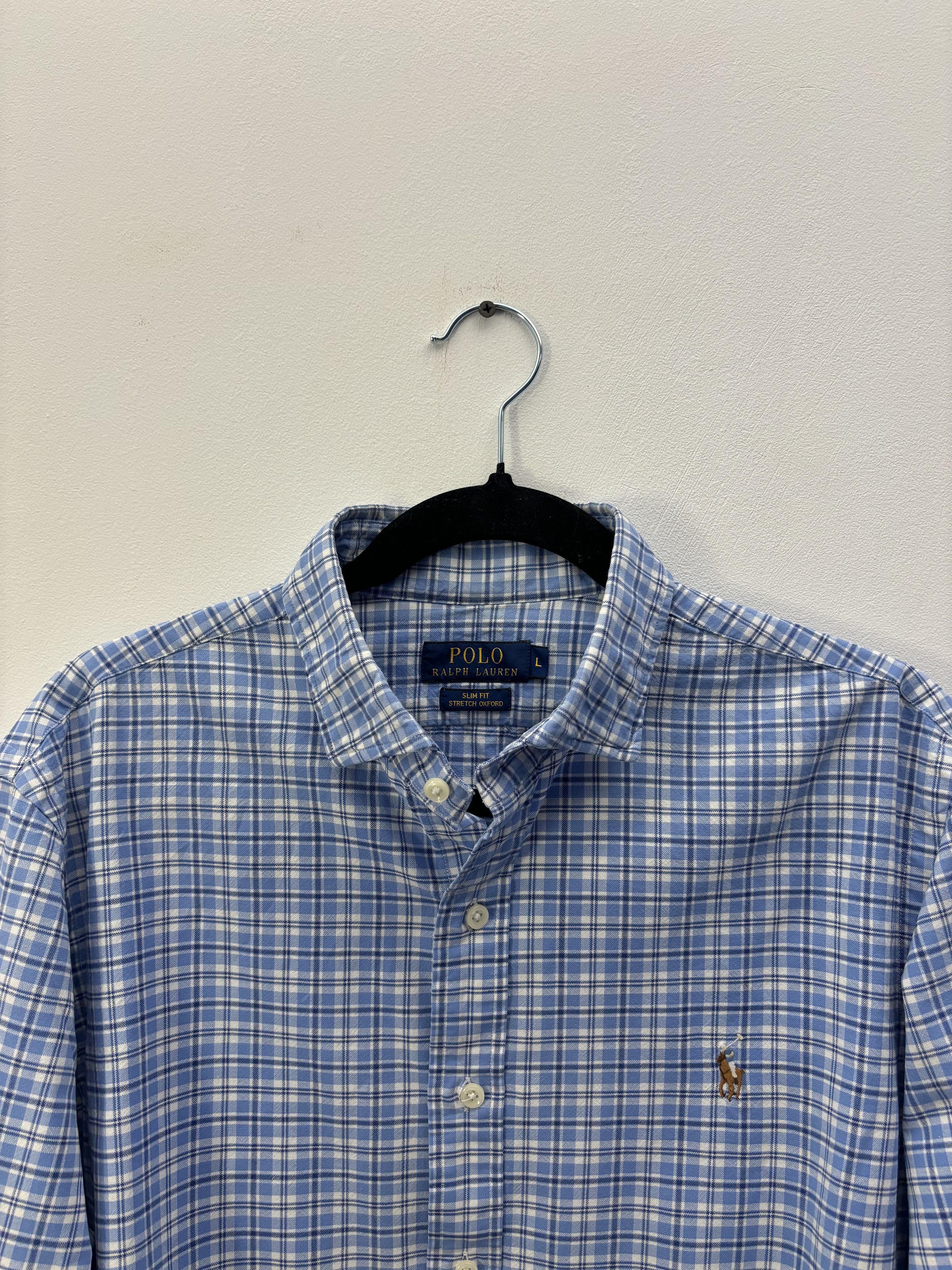 Polo Ralph Lauren × Ralph Lauren Vintage Polo Ralph Lauren Chested Blue Shirt Size US L / EU 52-54 / 3 - 5 Thumbnail