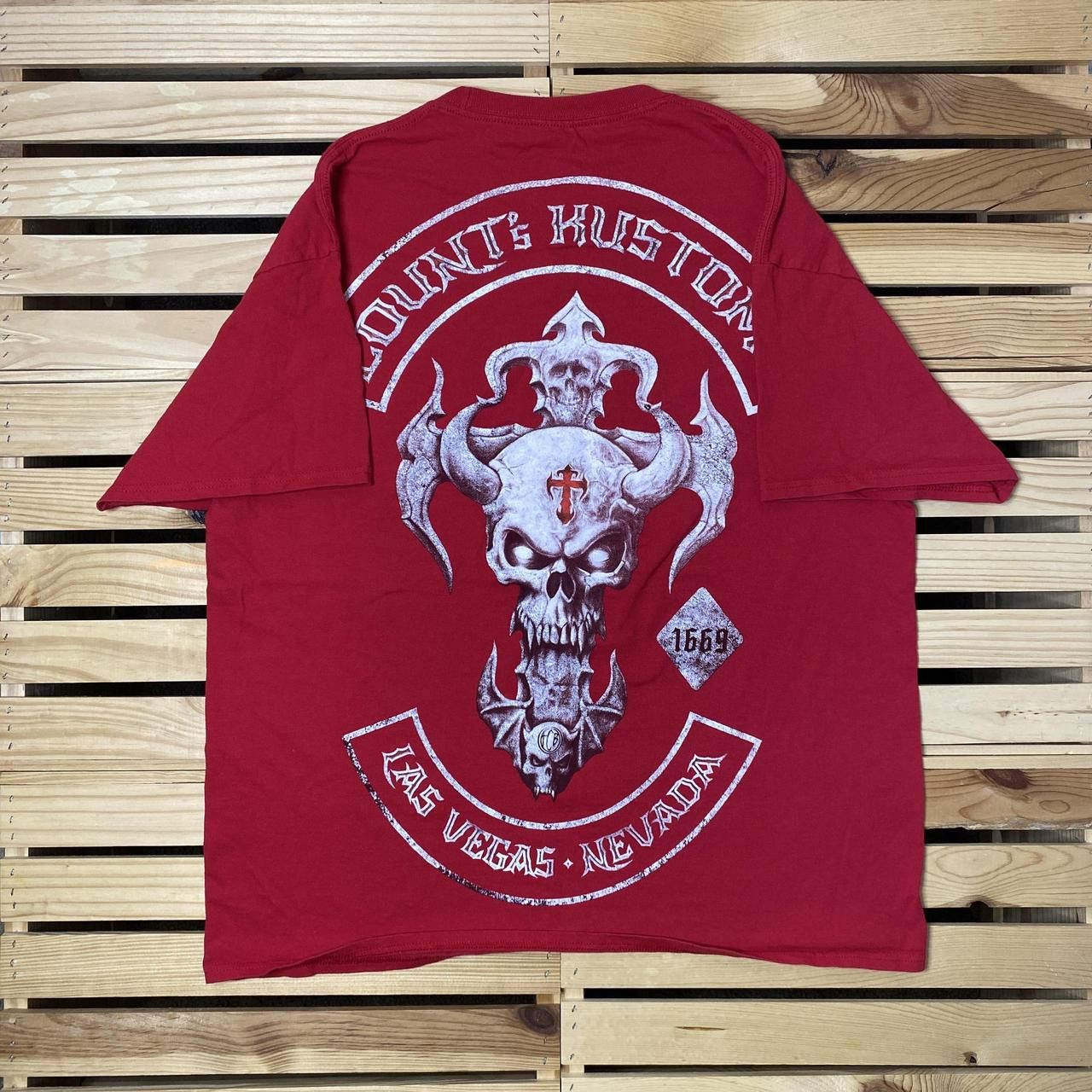 Other Count's Kustoms Red Y2K Affliction-Style Biker Tee Size XL Size US XL / EU 56 / 4 - 1 Thumbnail