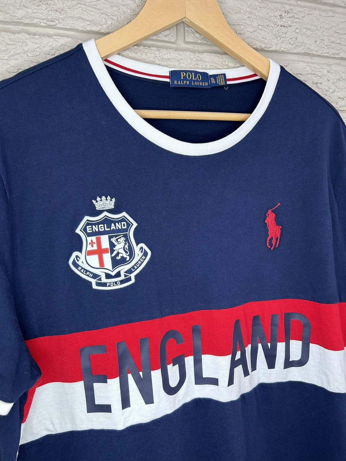 Polo Ralph Lauren Polo Ralph Lauren England Big Pony Chief Keef T Shirt Size US XL / EU 56 / 4 - 3 Thumbnail