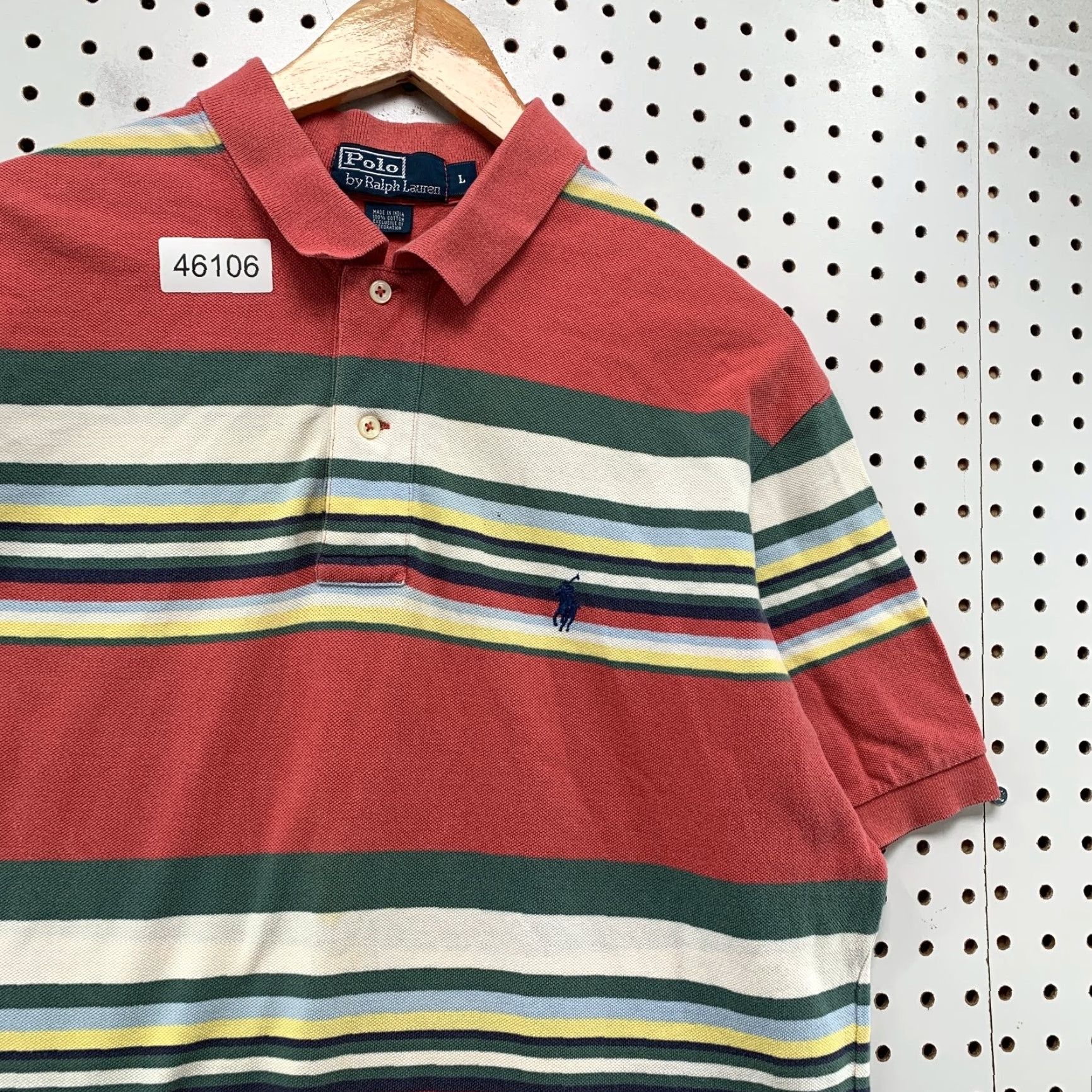 Polo Ralph Lauren VINTAGE Polo Ralph Lauren Shirt Men Large Red Green Striped 90s Mall Dad Preppy Size US L / EU 52-54 / 3 - 6 Thumbnail