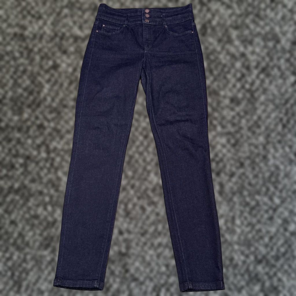 Ann Taylor Ann Taylor Jeans Womens 6 Skinny High Rise Stretch Denim Blue 5-Pocket City Zip Button Slim Regular Machine Washable Holiday? Size 28" / US 6 / IT 42 - 1 Thumbnail