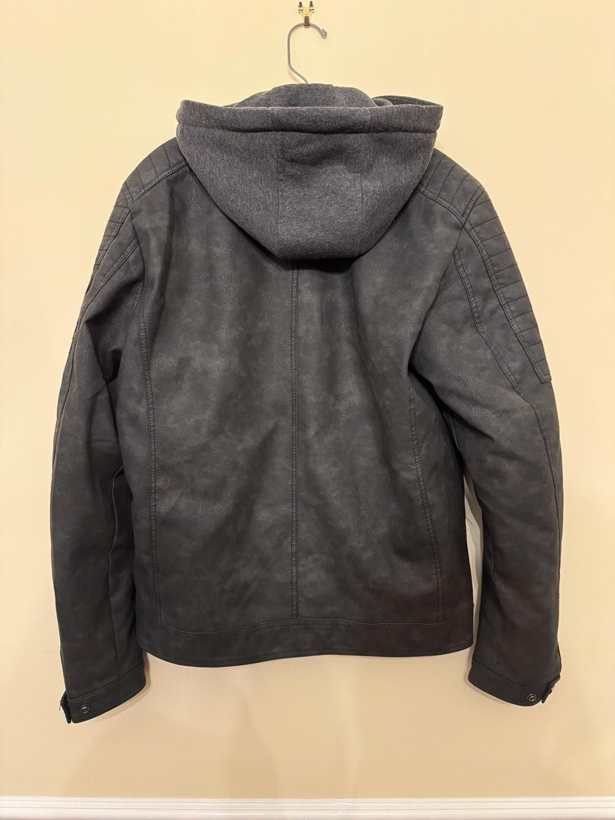 Levi's Men’s Hooded Faux Leather Motorcycle Jacket Grey L Size US L / EU 52-54 / 3 - 3 Thumbnail