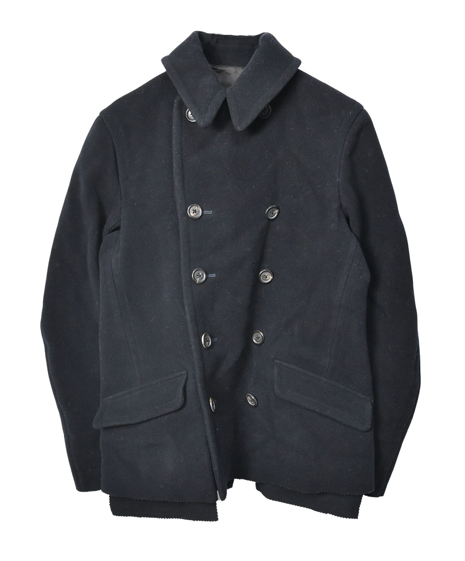 Japanese Brand plain pea coat 27284 - 744 58 Size US M / EU 48-50 / 2 - 1 Thumbnail