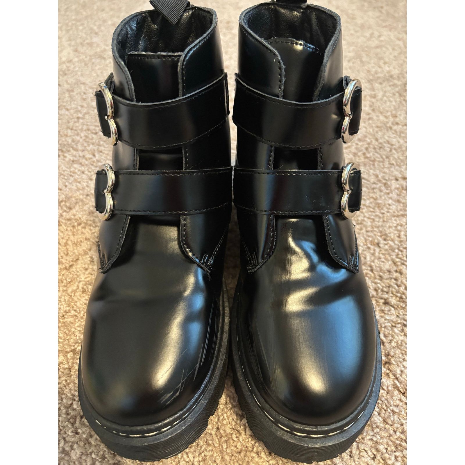 The Unbranded Brand Heart Buckle Combat Boots Size 8 Size US 8 / IT 38 - 6 Thumbnail