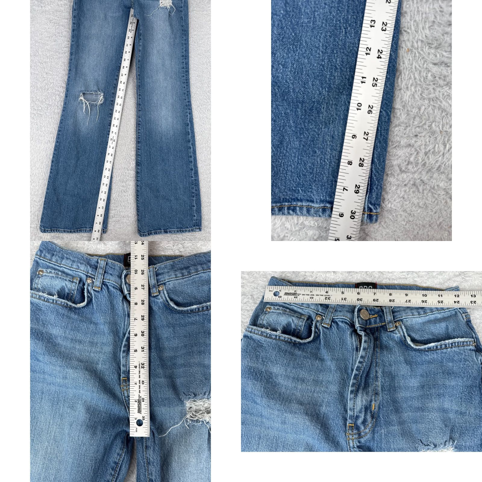 Bdg BDG Jeans Womens 26 Blue Denim High Rise Flared Distressed 26x30 Jeans - 5-Pocket Cotton Denim Regular Womens 30 Inseam Medium Wash Vintage No Size 26" / US 2 / IT 38 - 8 Thumbnail