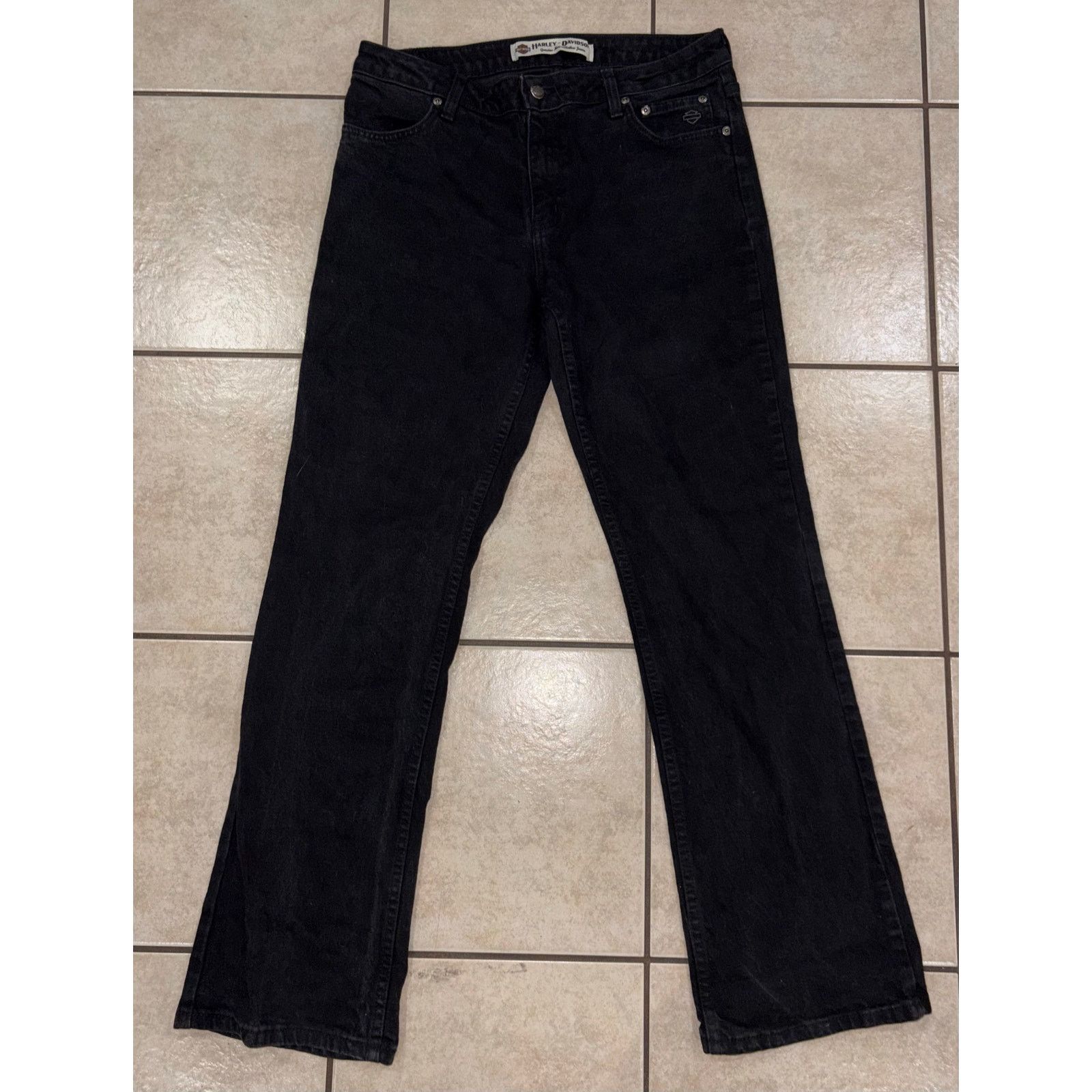 Harley Davidson Vintage Harley Davidson black jeans women’s 12 bootcut Size 34" / US 12 / IT 48 - 1 Thumbnail