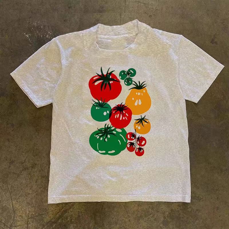 Vintage Gray retro tomato print t-shirt Size US M / EU 48-50 / 2 - 1 Thumbnail