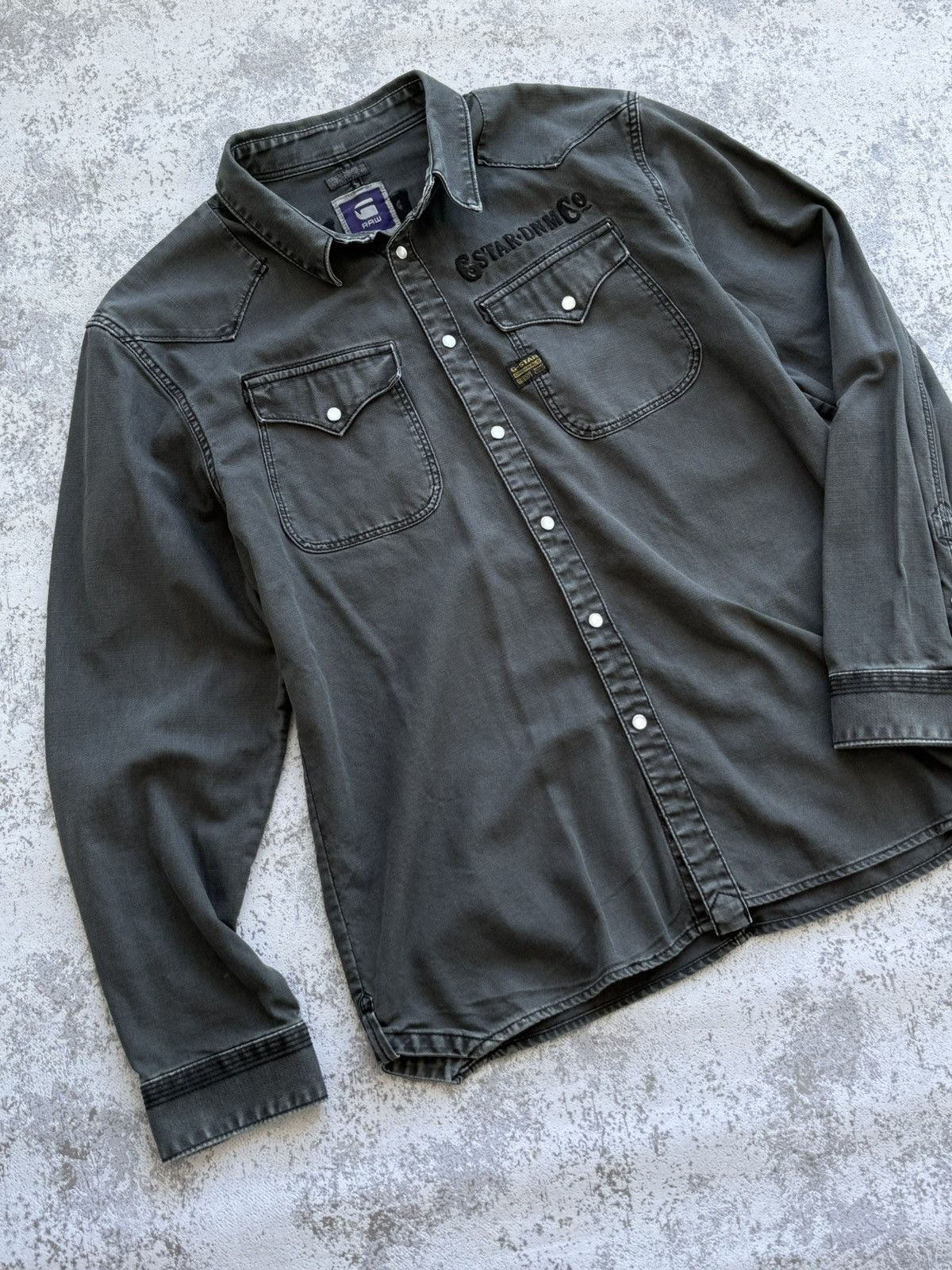 G-Star G-Star Raw Western Co Cowboy Diamond Denim Shirt Size US XXL / EU 58 / 5 - 3 Thumbnail